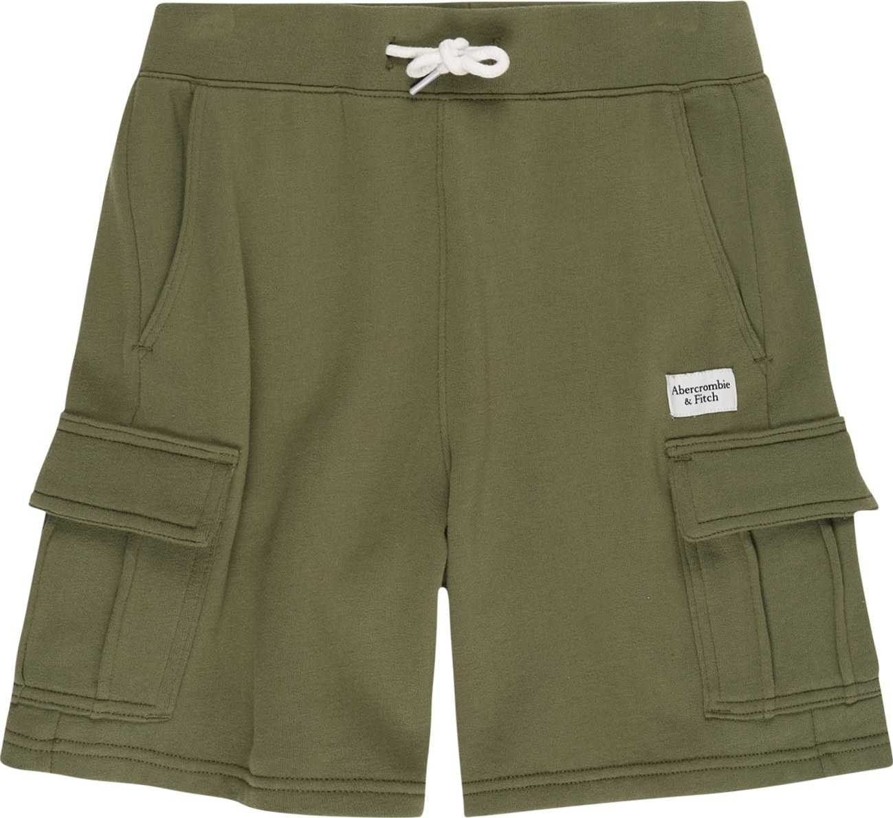 Abercrombie & Fitch Kalhoty khaki / bílá