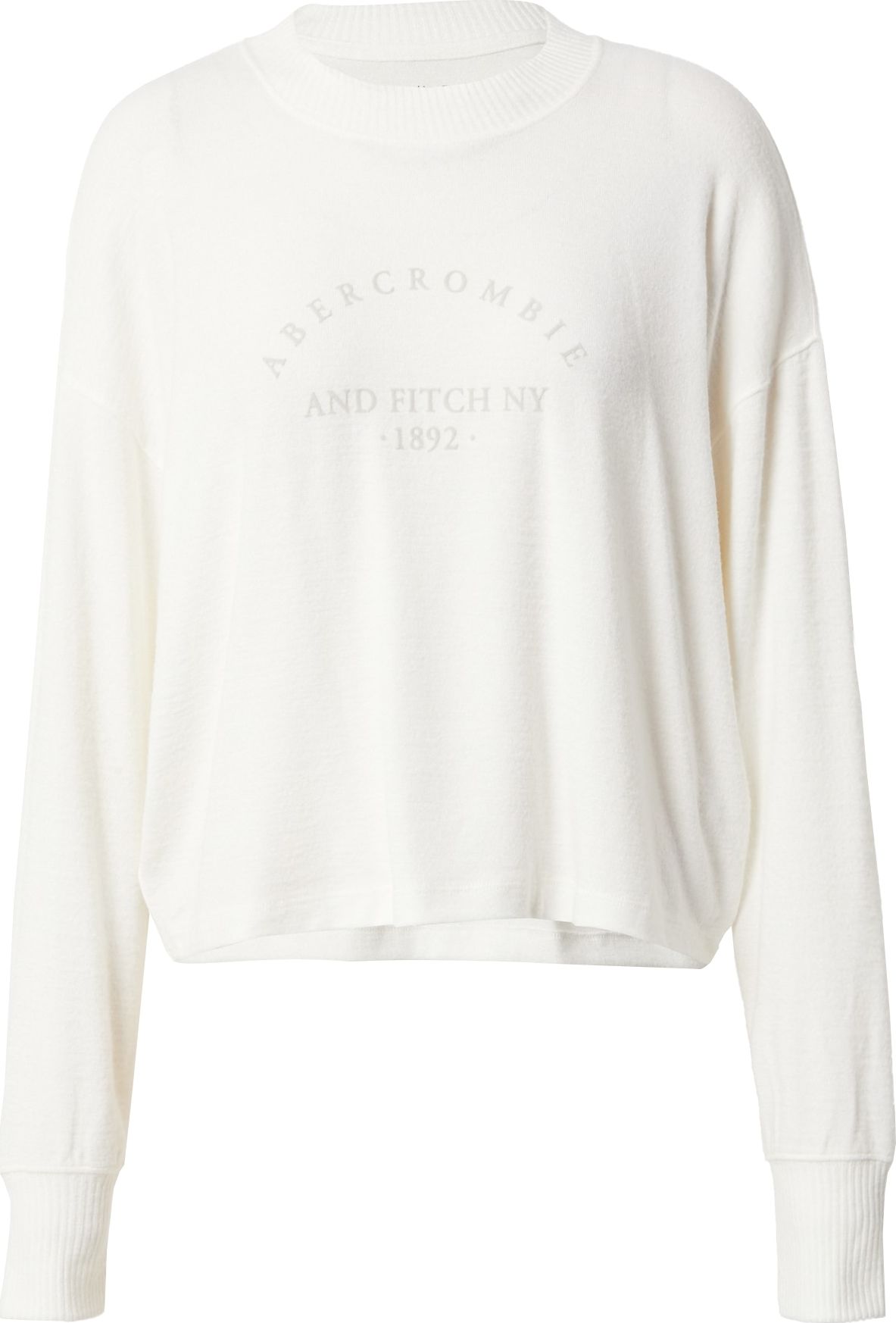 Abercrombie & Fitch Tričko světle šedá / přírodní bílá