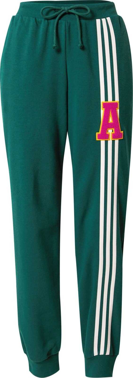 ADIDAS ORIGINALS Kalhoty žlutá / tmavě zelená / pink / bílá