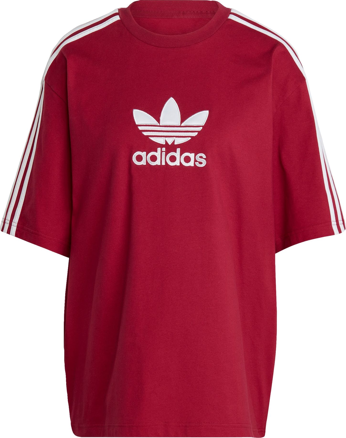 ADIDAS ORIGINALS Tričko burgundská červeň / bílá