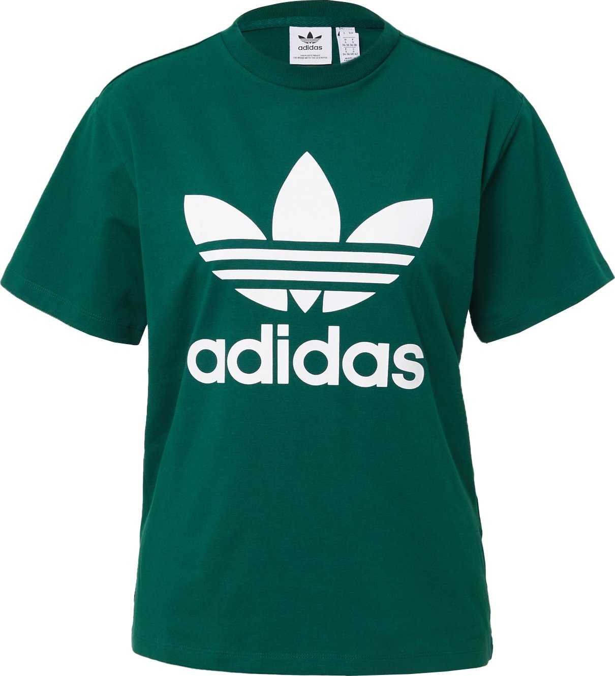 ADIDAS ORIGINALS Tričko tmavě zelená / bílá