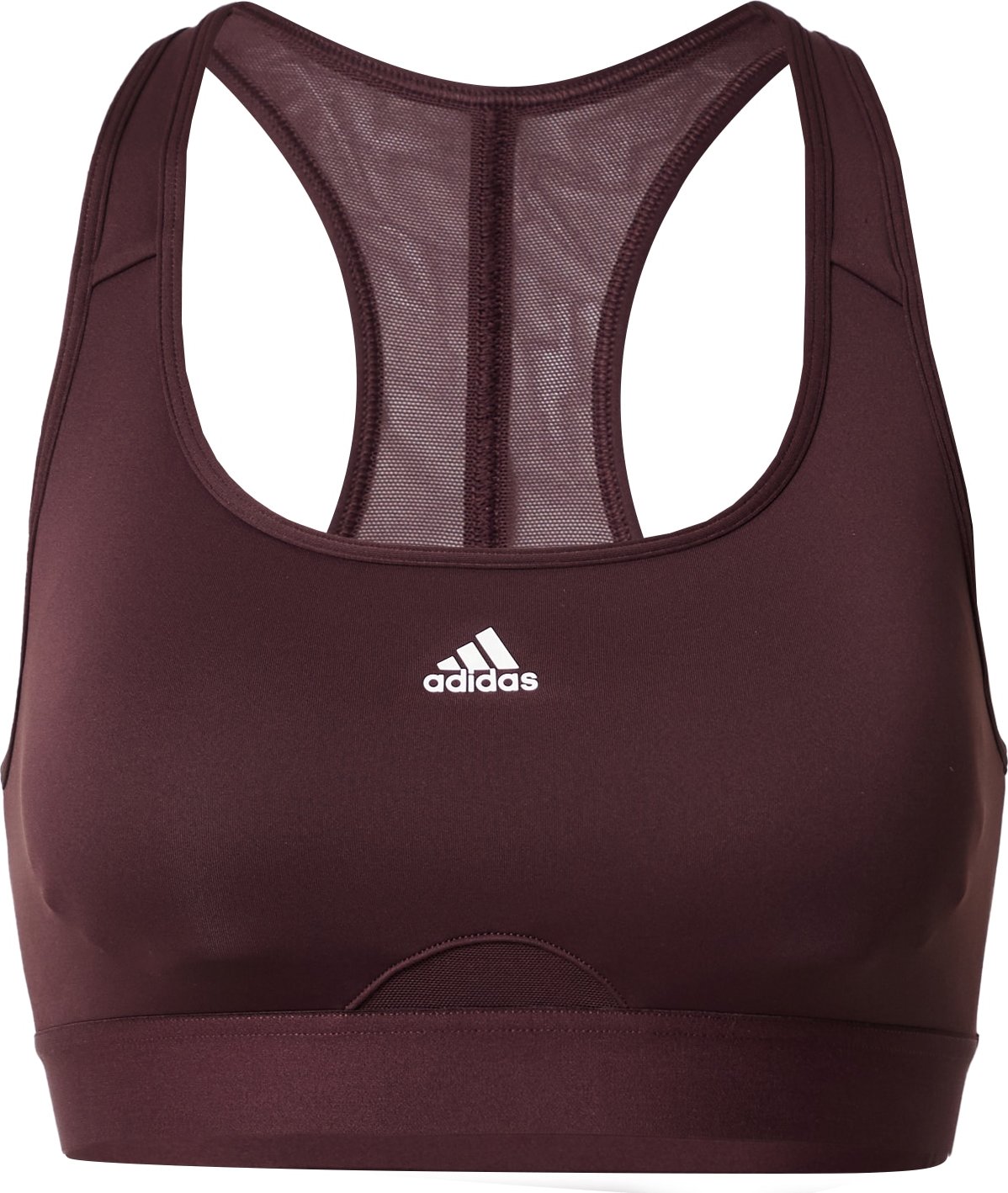 ADIDAS SPORTSWEAR Sportovní podprsenka hnědá / bílá