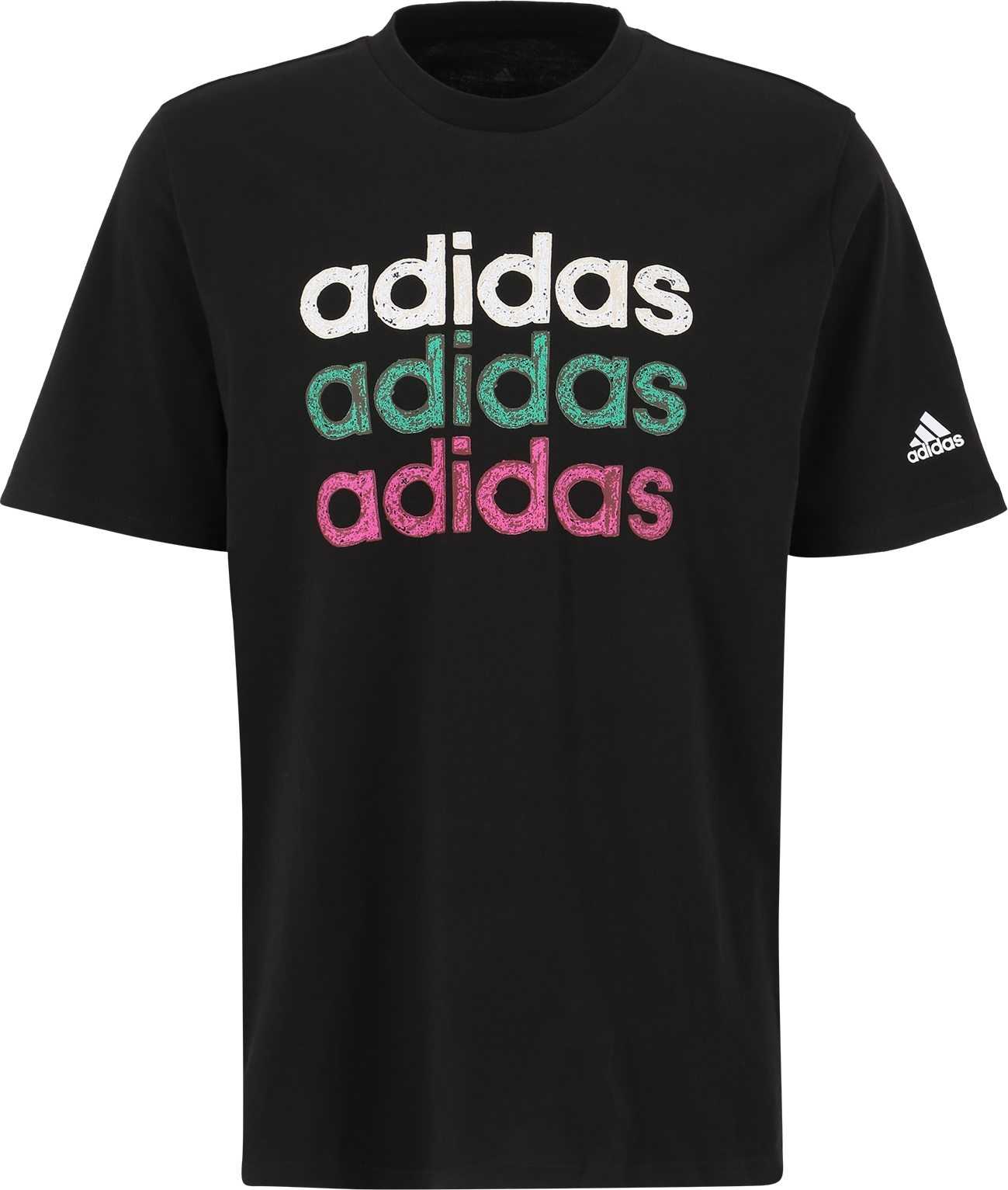 ADIDAS SPORTSWEAR Funkční tričko zelená / pink / černá