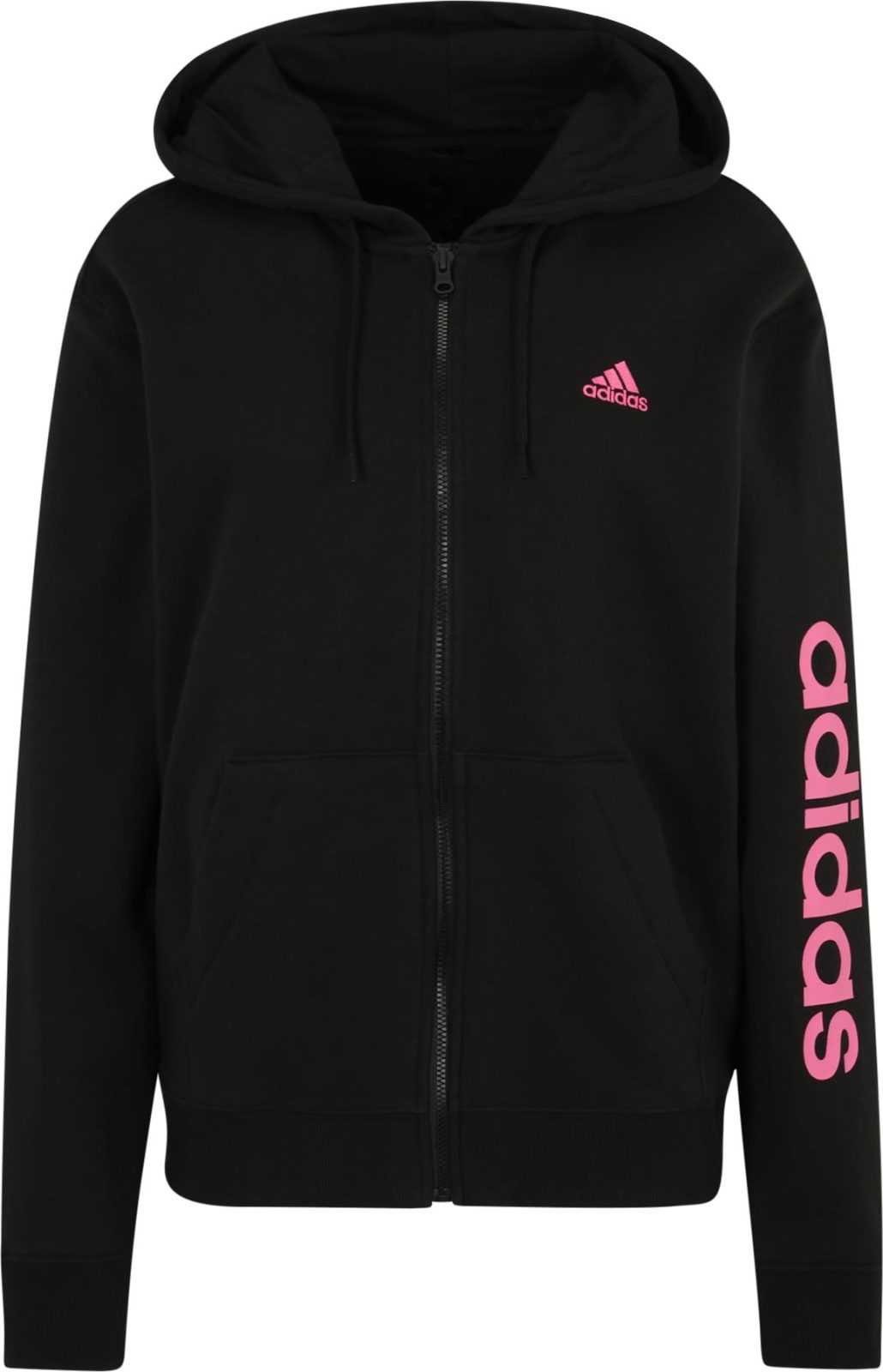 ADIDAS SPORTSWEAR Sportovní mikina světle růžová / černá