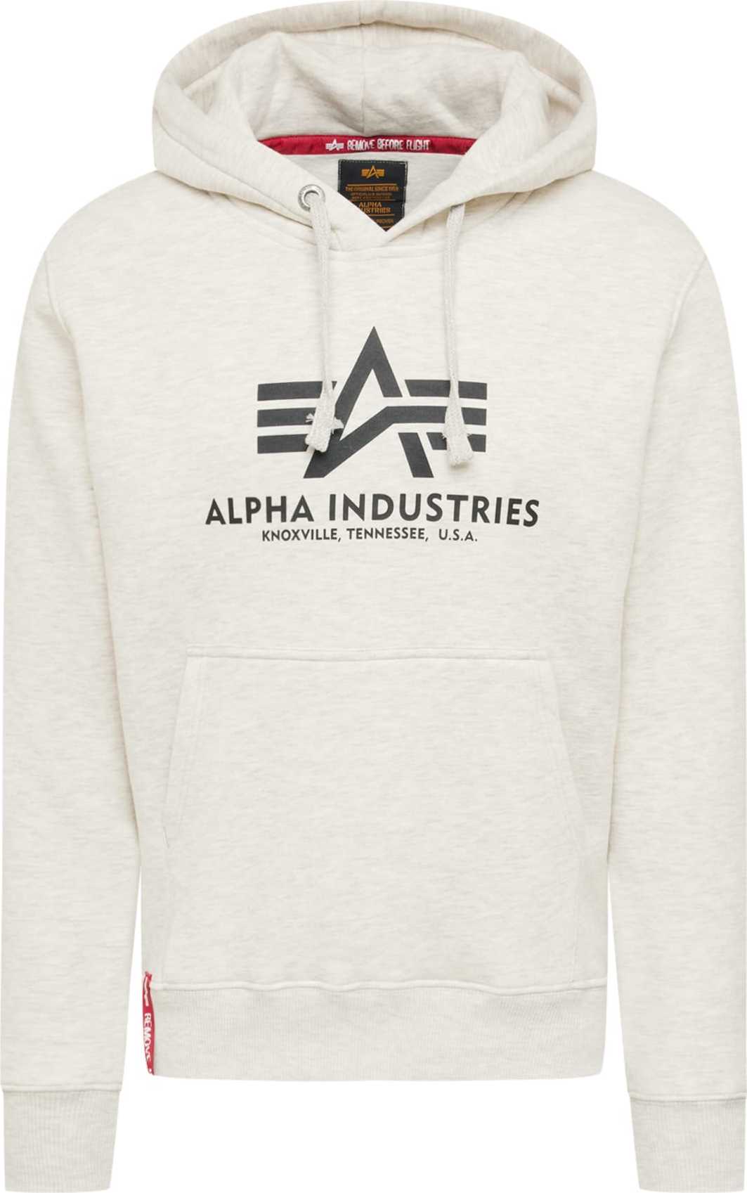 ALPHA INDUSTRIES Mikina šedá / černá