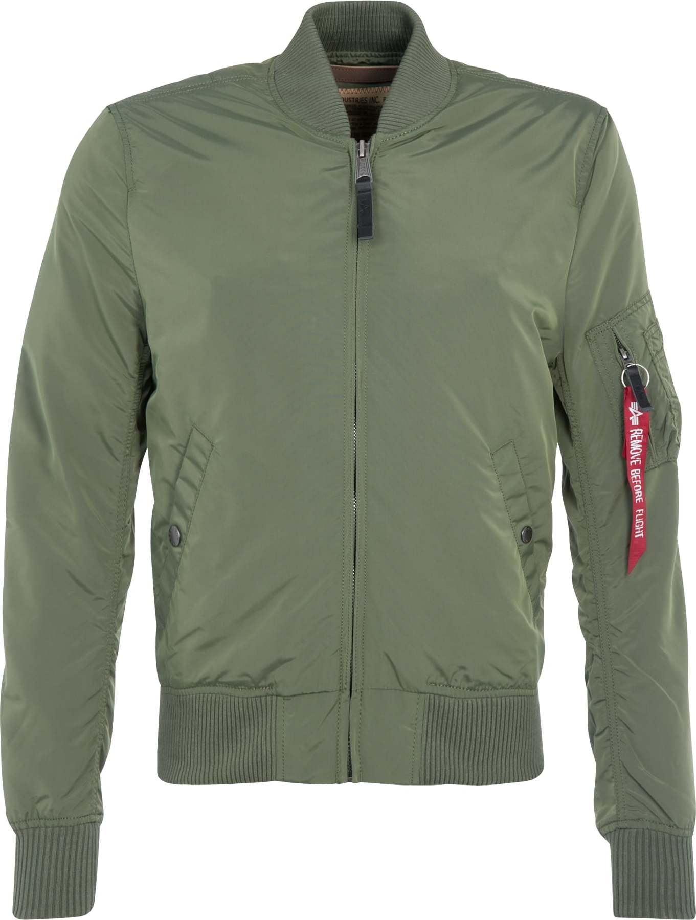 ALPHA INDUSTRIES Přechodná bunda khaki / červená / bílá