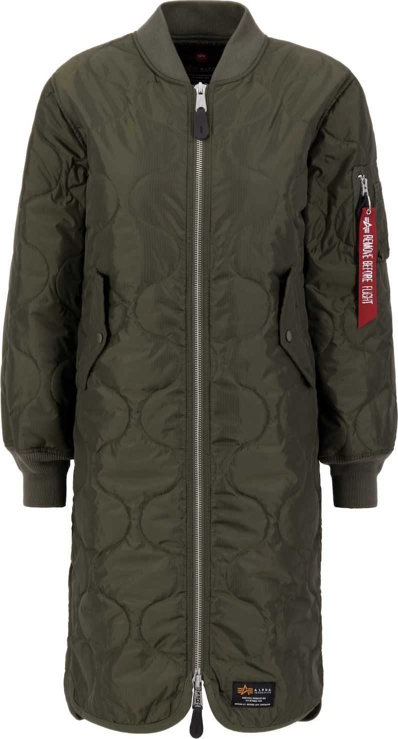 ALPHA INDUSTRIES Přechodná bunda olivová / krvavě červená