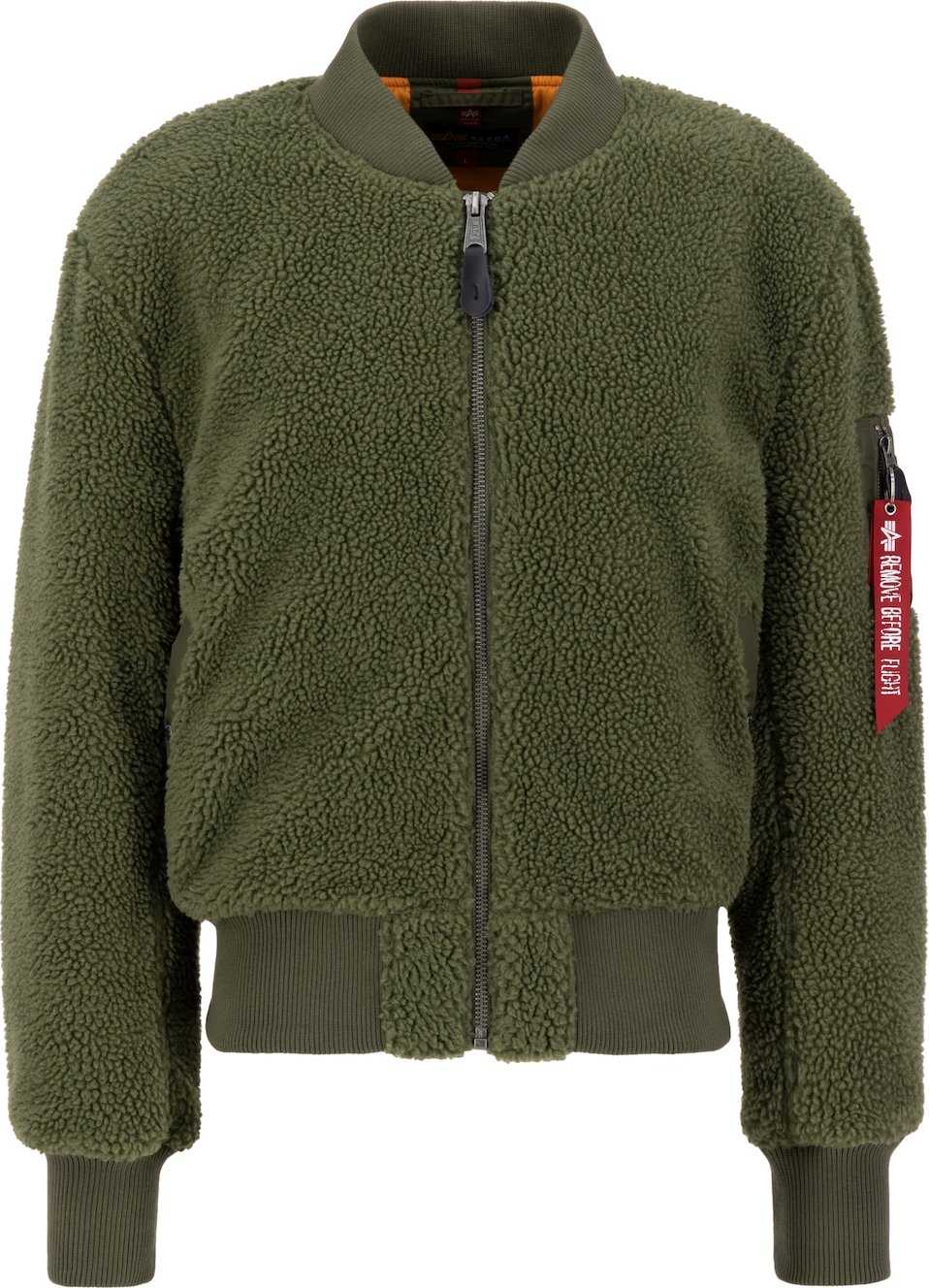 ALPHA INDUSTRIES Přechodná bunda zelená / krvavě červená