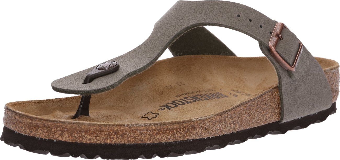 BIRKENSTOCK Pantofle 'Gizeh' šedobéžová