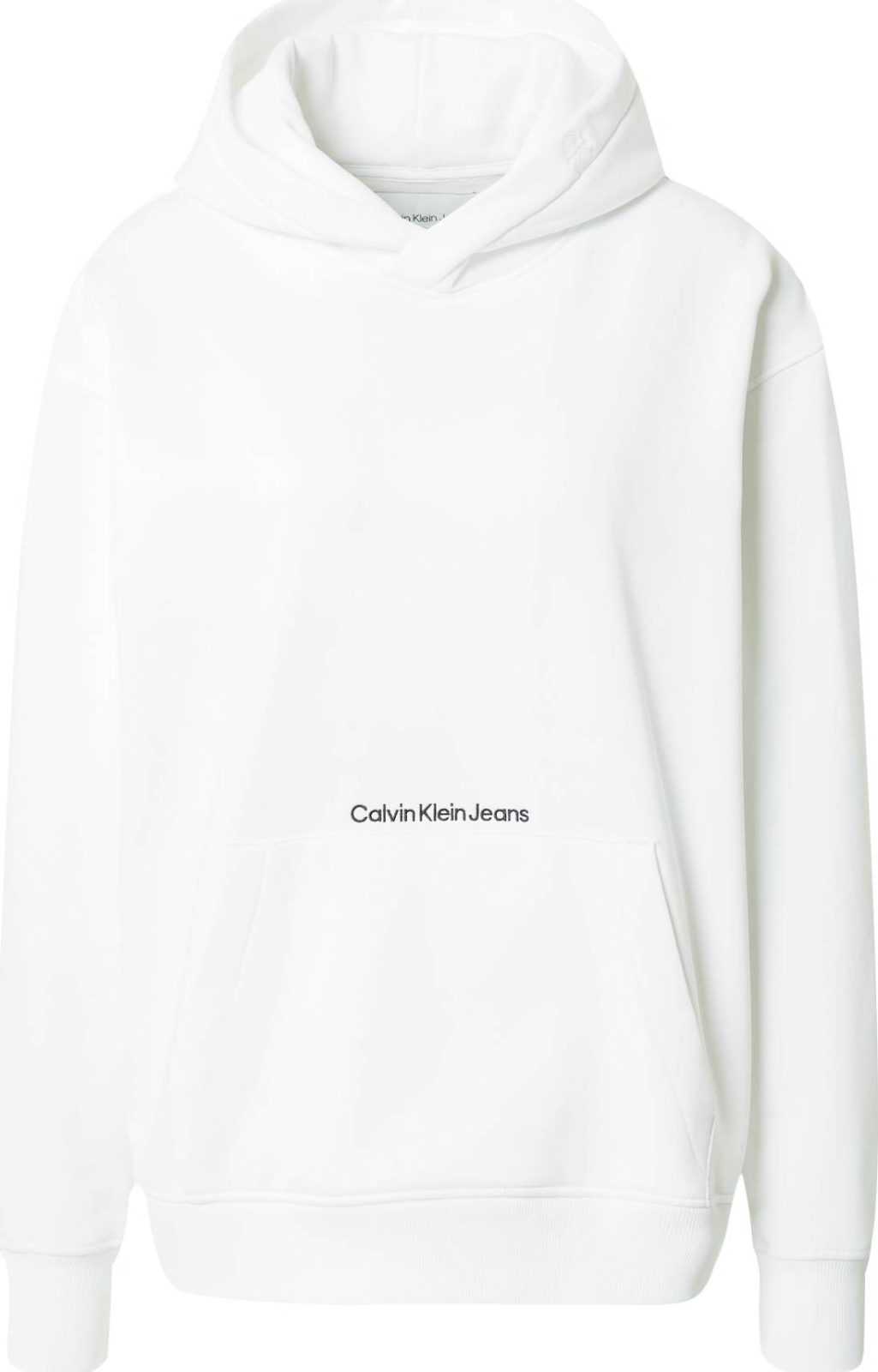 Calvin Klein Jeans Mikina černá / bílá