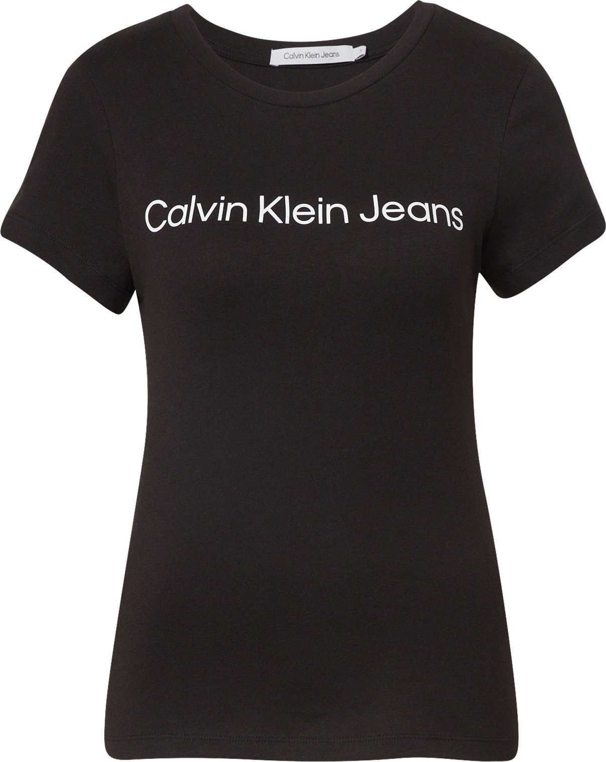 Calvin Klein Jeans Tričko černá / bílá