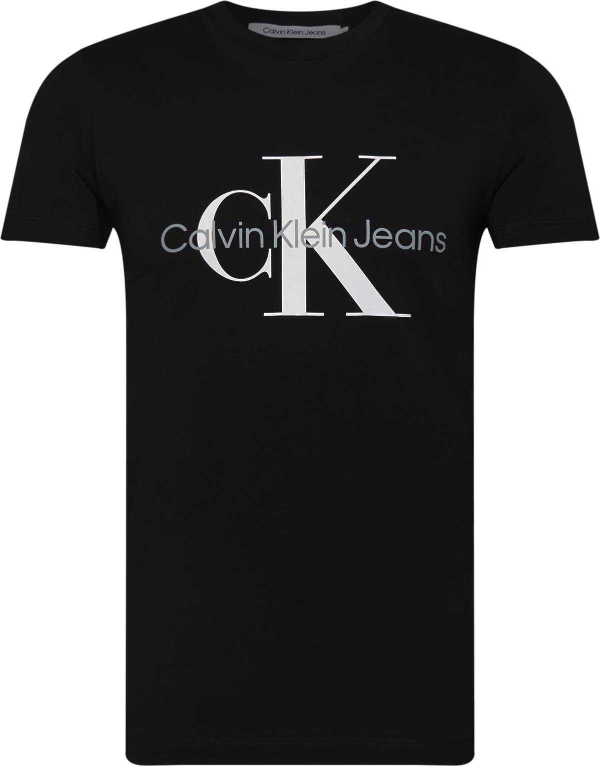 Calvin Klein Jeans Tričko černá / bílá