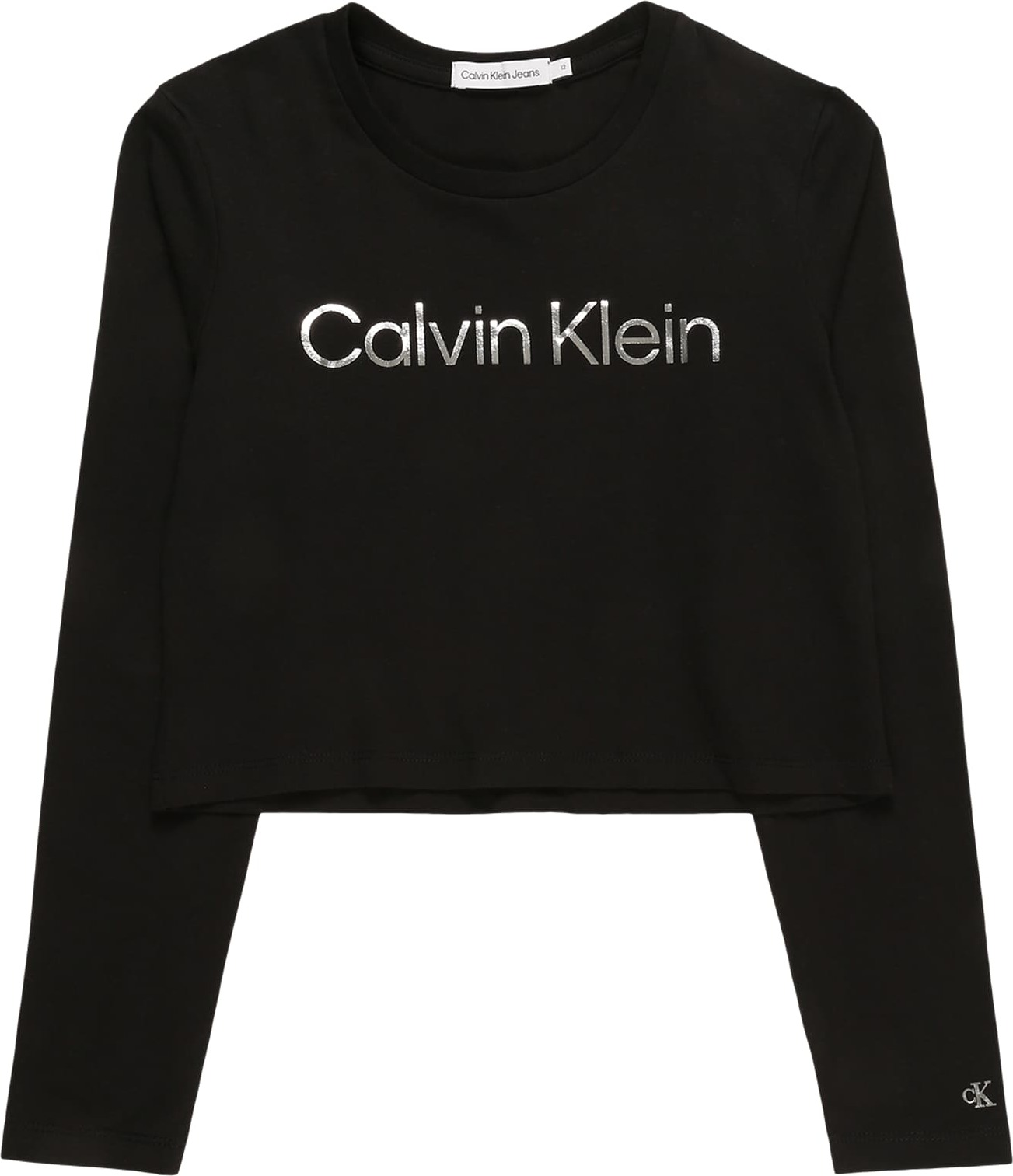 Calvin Klein Jeans Tričko černá / stříbrná