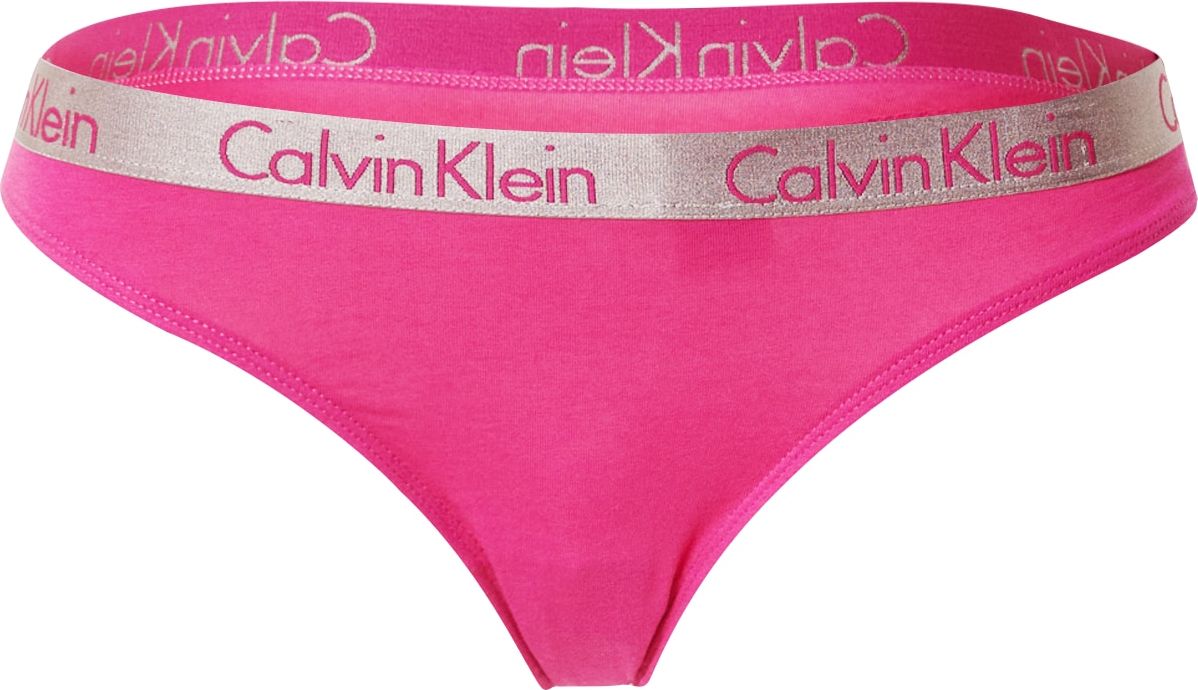 Calvin Klein Underwear Tanga šedobéžová / orchidej