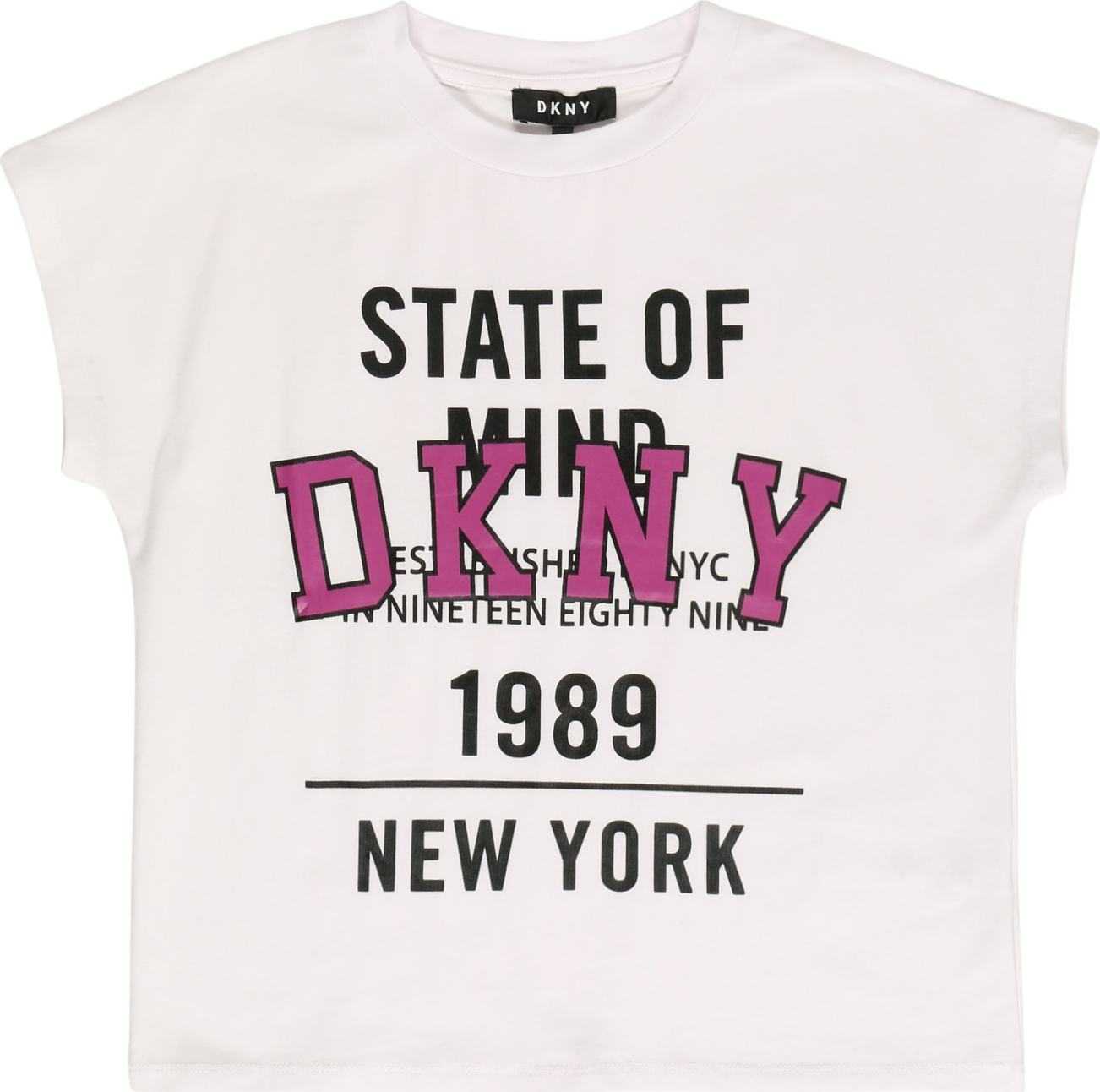 DKNY Tričko fialová / černá / bílá