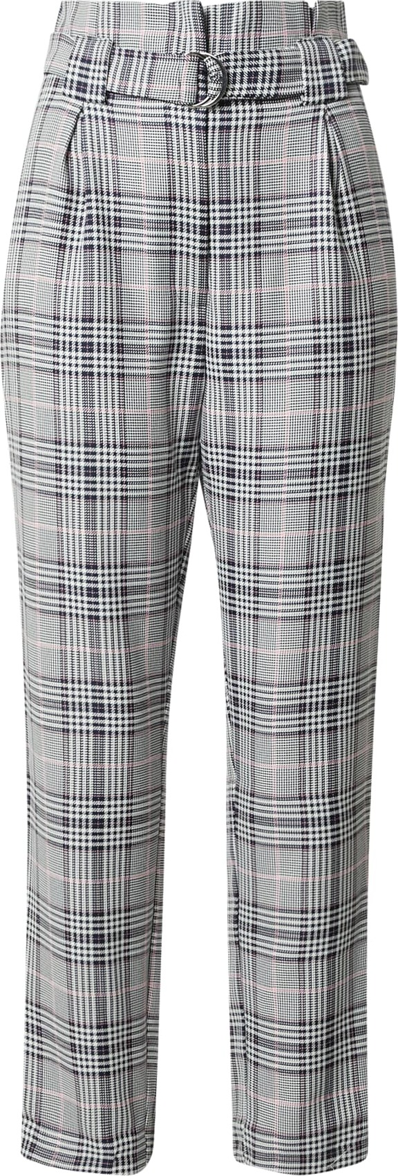 Dorothy Perkins Kalhoty 'Willow Check' noční modrá / růžová / černá / bílá