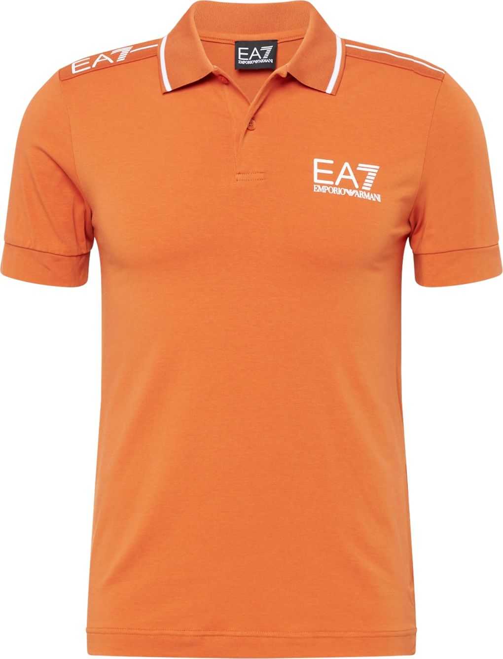 EA7 Emporio Armani Tričko oranžová / bílá