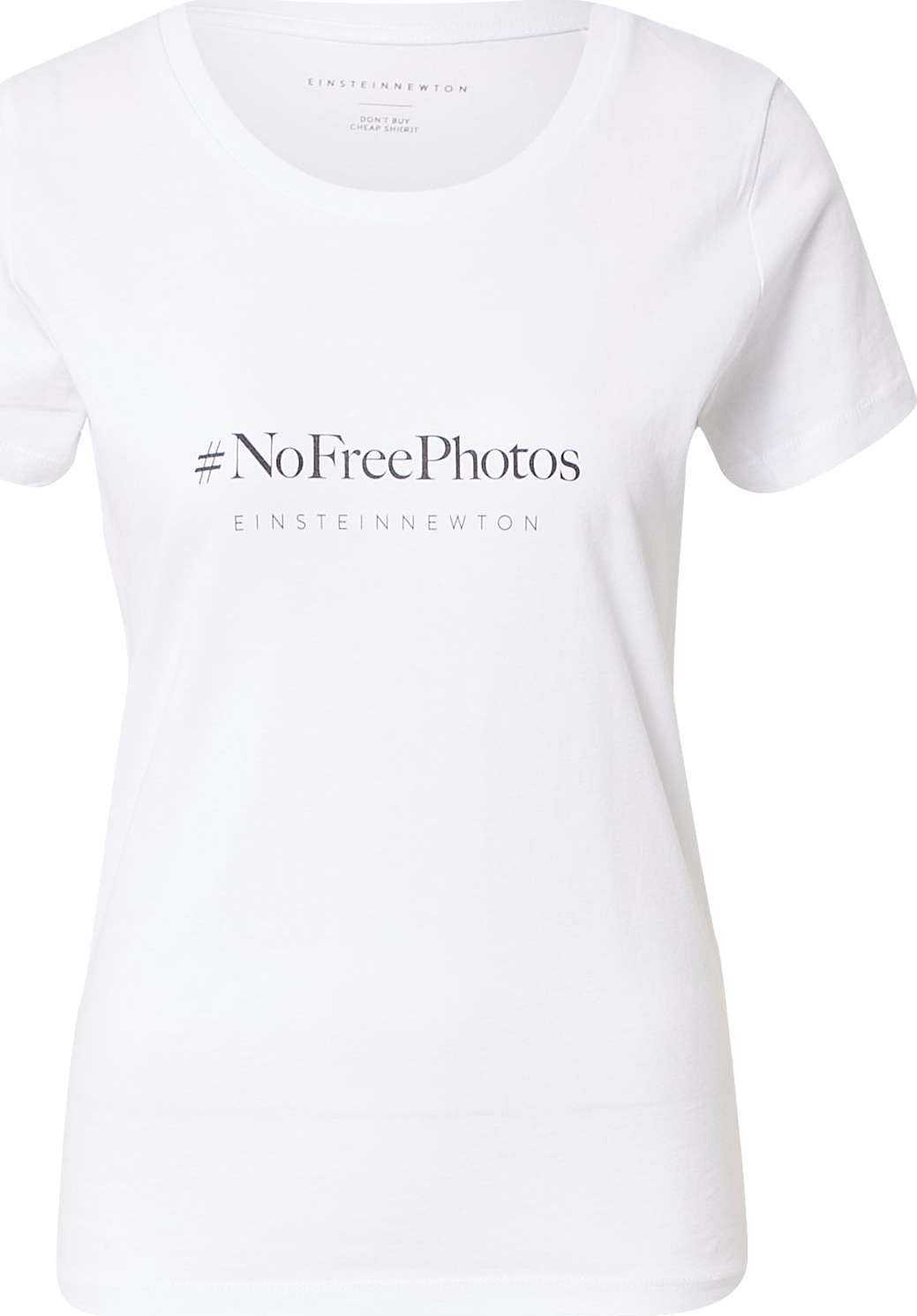 EINSTEIN & NEWTON Tričko 'Free Photos' černá / bílá