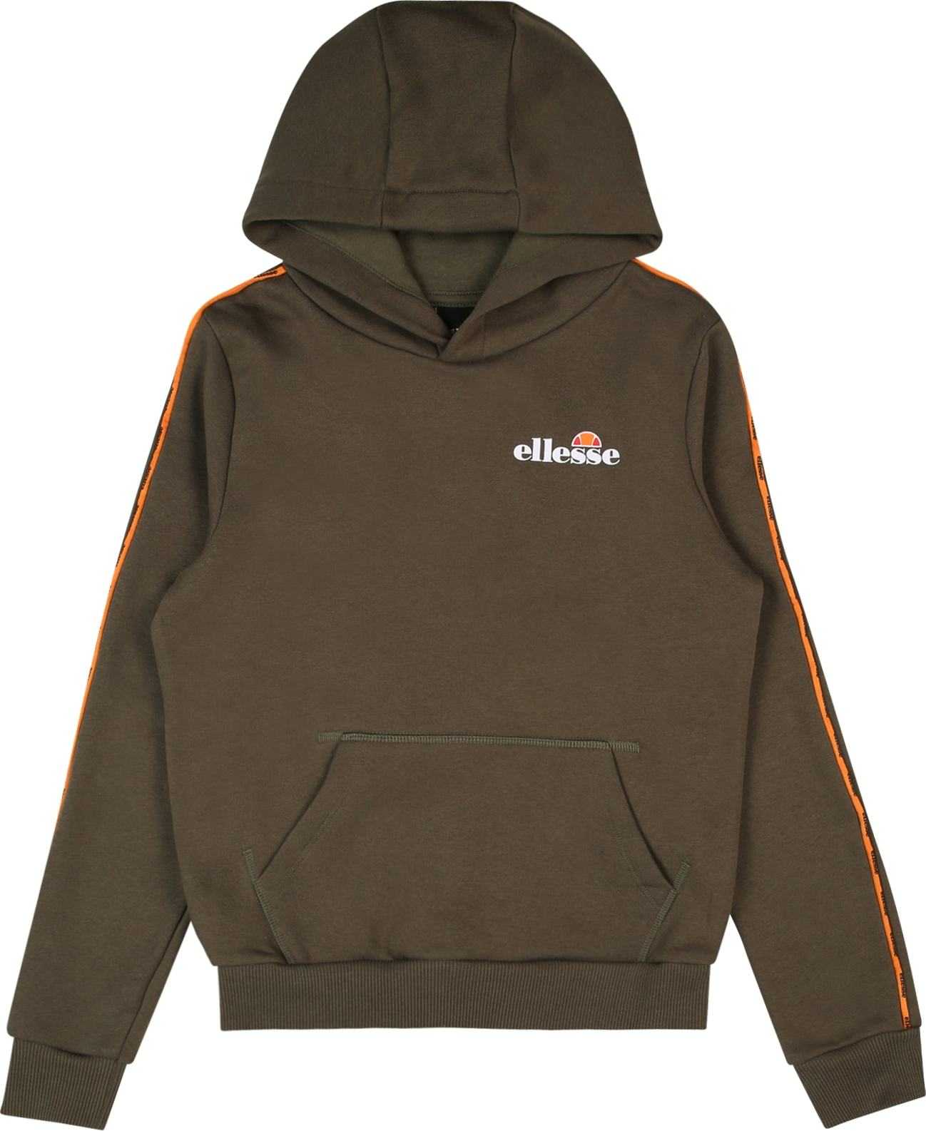 ELLESSE Mikina 'Evano' khaki / oranžová / bílá