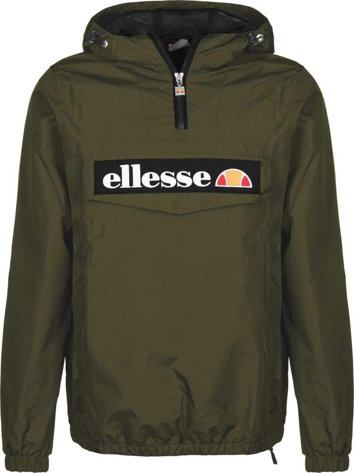 ELLESSE Přechodná bunda 'Mont 2' khaki / oranžová / oranžově červená / černá / bílá