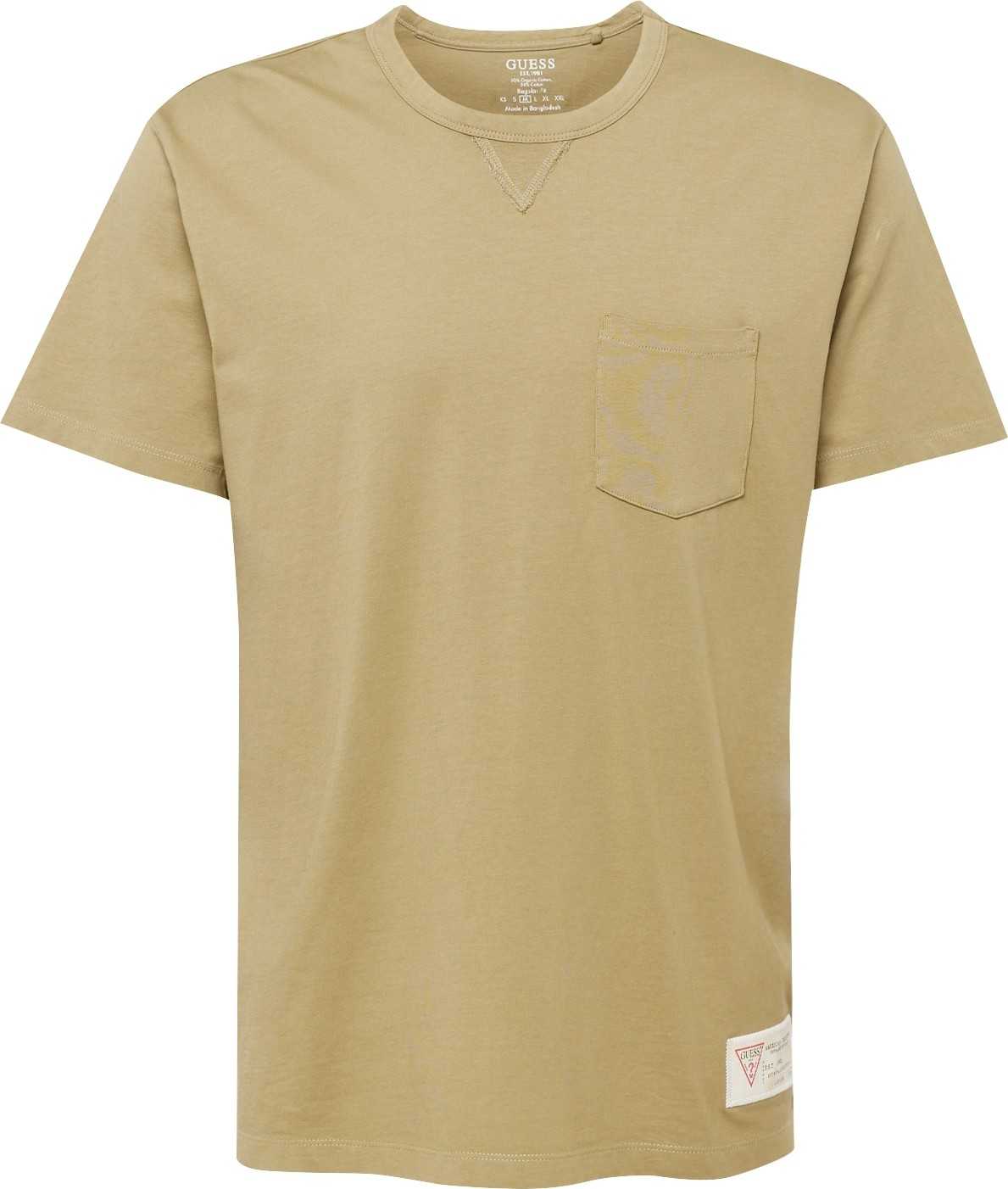 GUESS Tričko khaki