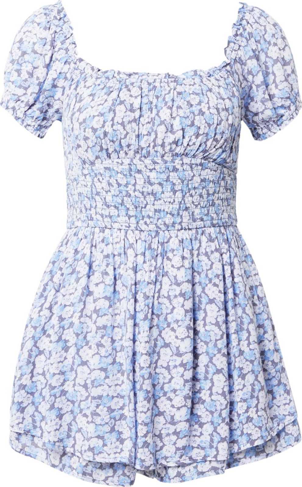 HOLLISTER Letní šaty 'EMEA' kouřově modrá / pastelová modrá / světlemodrá / bílá