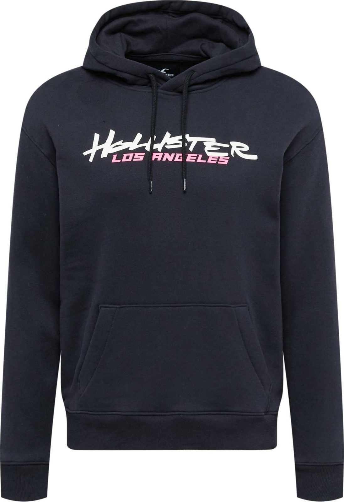 HOLLISTER Mikina světle růžová / černá / bílá