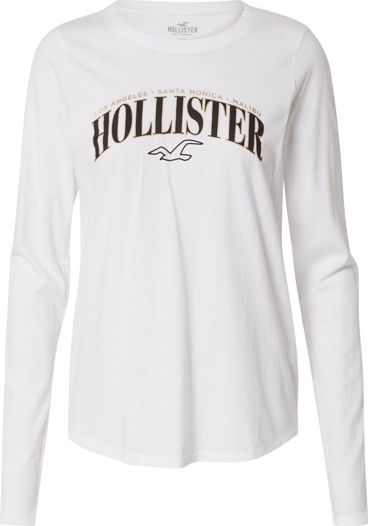 HOLLISTER Tričko zlatá / černá / bílá