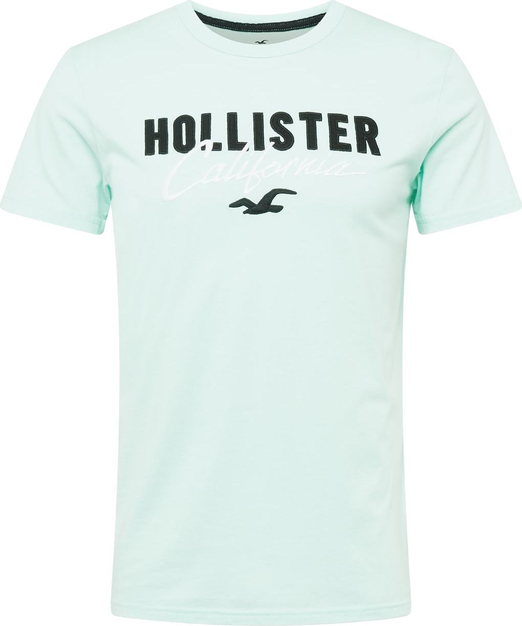 HOLLISTER Tričko mátová / černá / bílá