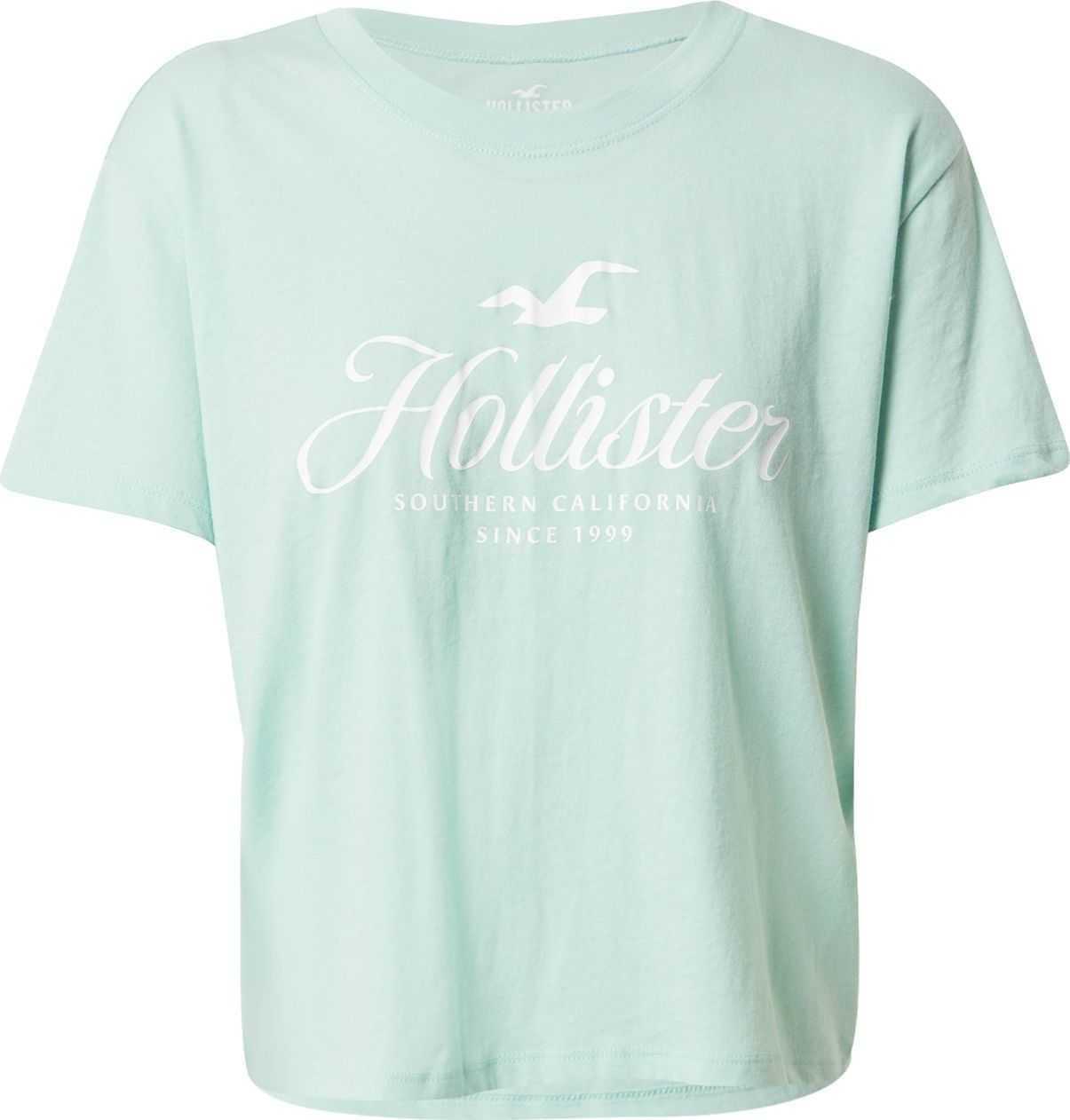 HOLLISTER Tričko pastelově zelená / bílá