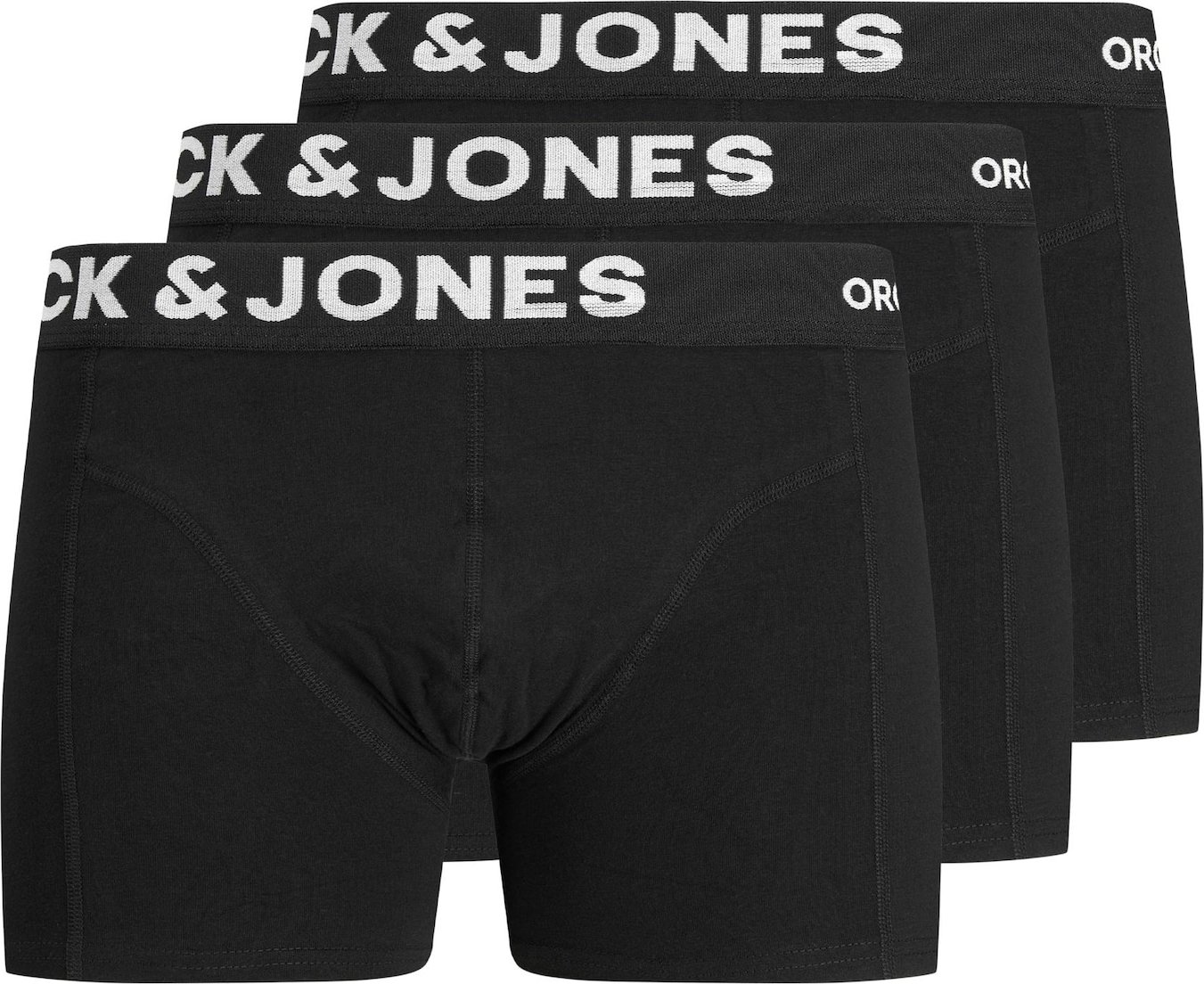 JACK & JONES Boxerky 'Fox' černá / bílá