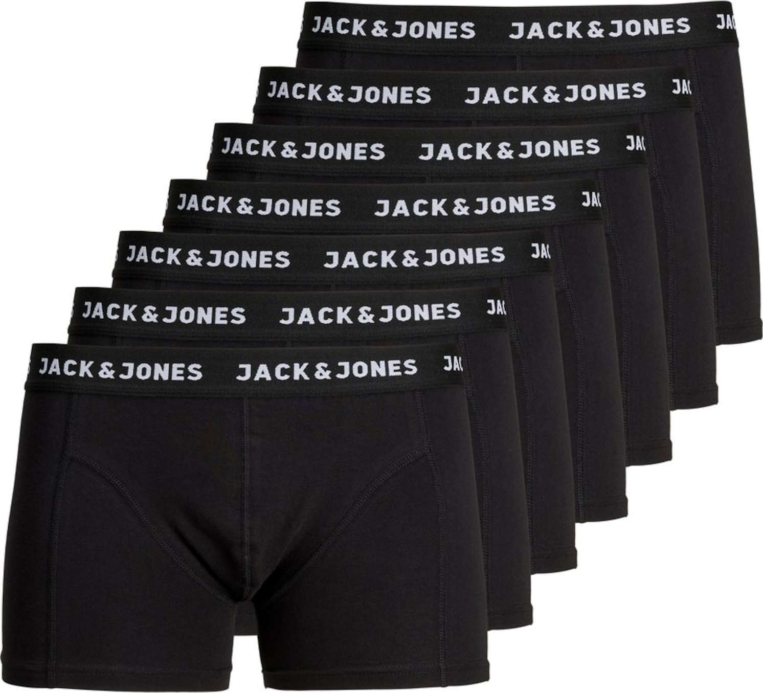 JACK & JONES Boxerky 'Huey' černá / bílá