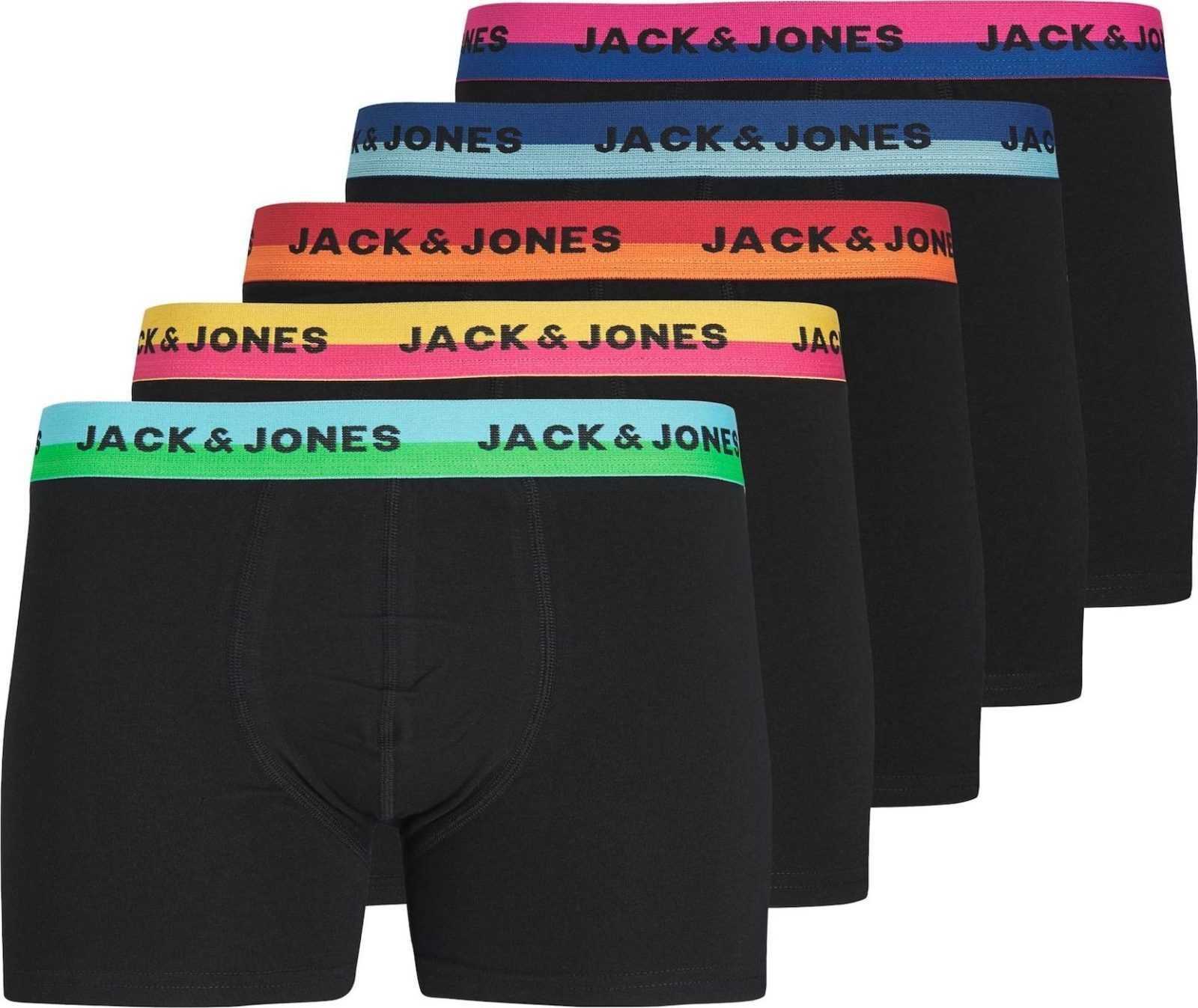 JACK & JONES Boxerky modrá / oranžová / pink / černá