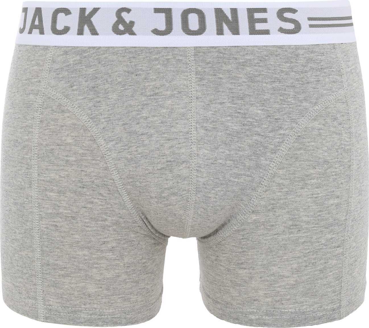 JACK & JONES Boxerky 'Sense' světle šedá / tmavě šedá / šedý melír / bílá