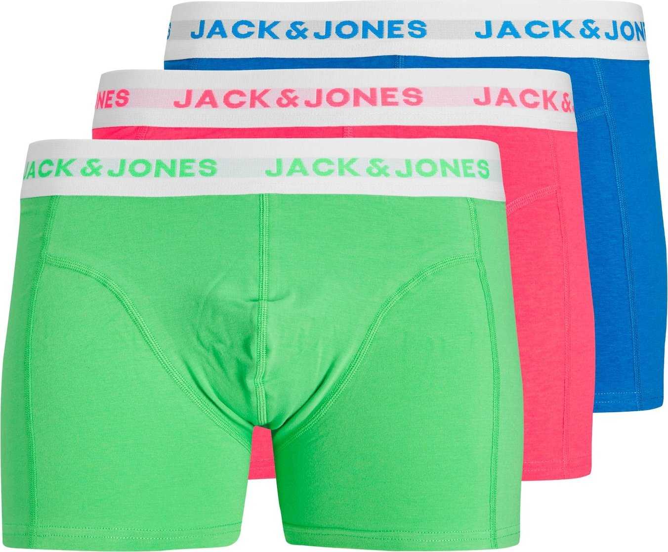 JACK & JONES Boxerky 'SUNNY' modrá / kiwi / pink / bílá