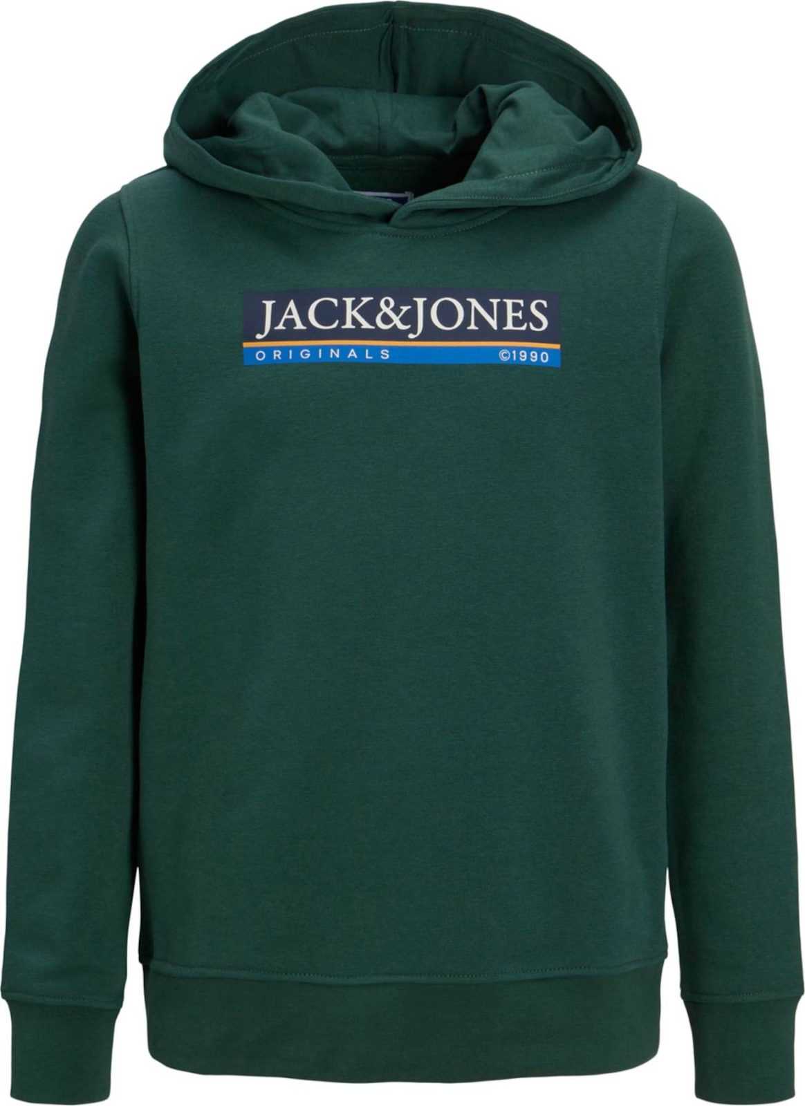 Jack & Jones Junior Mikina 'Codyy' modrá / karamelová / tmavě zelená / bílá