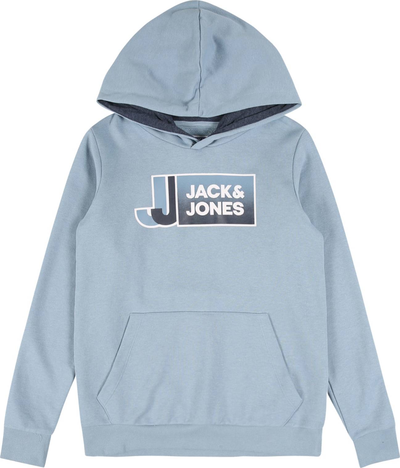 Jack & Jones Junior Mikina kouřově modrá / černá / bílá