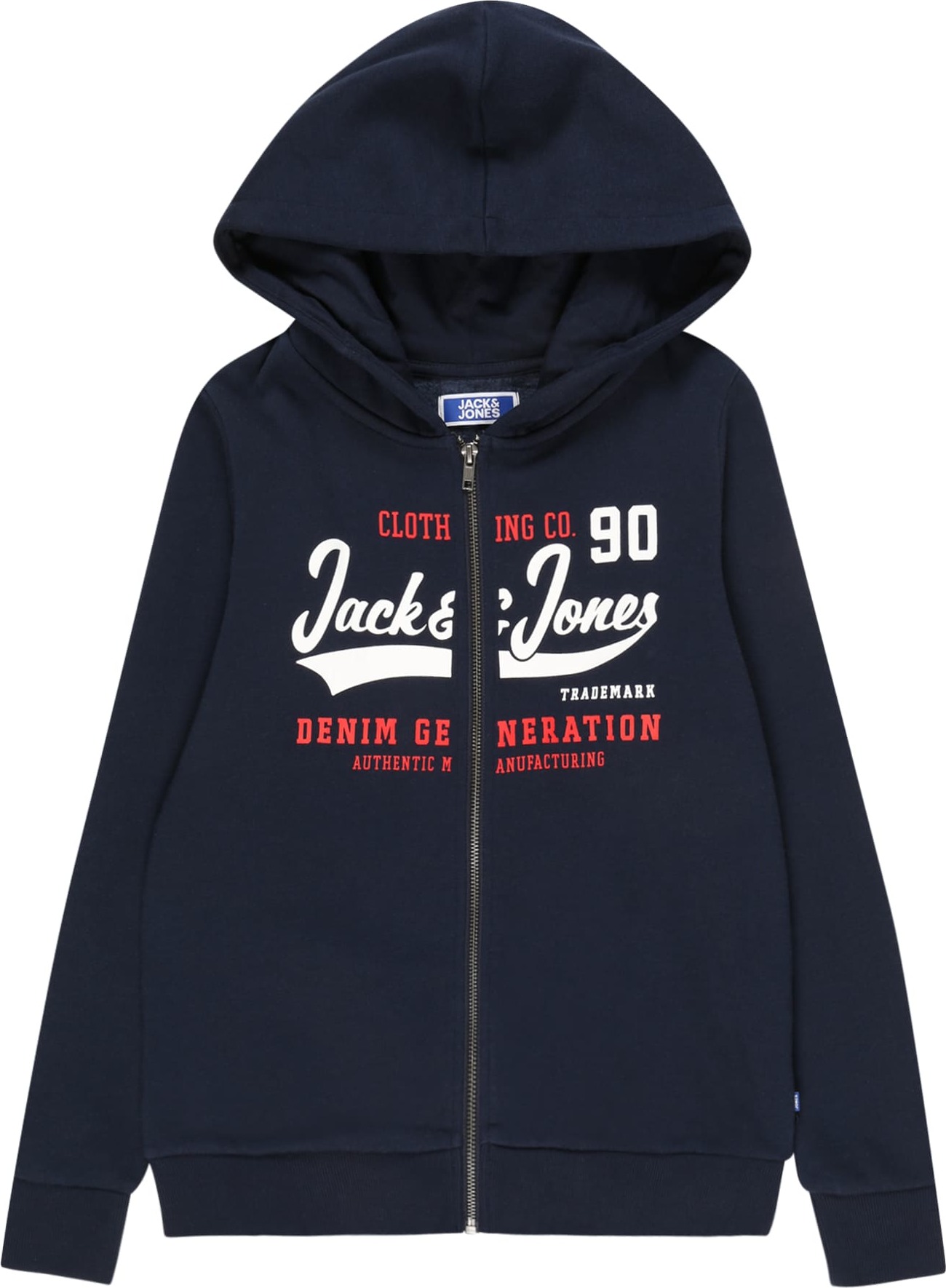 Jack & Jones Junior Mikina noční modrá / červená / bílá