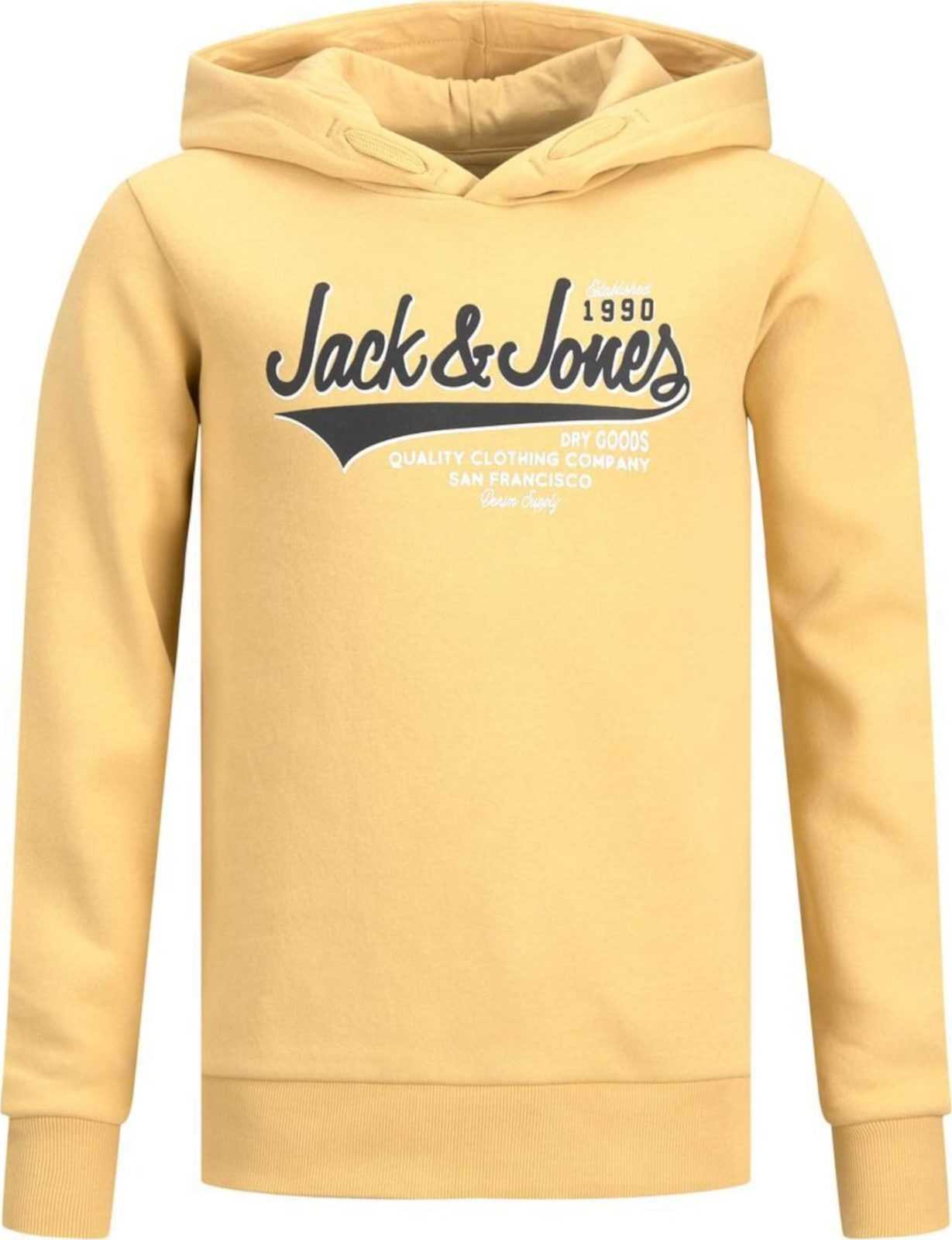 Jack & Jones Junior Mikina žlutá / šedá / bílá