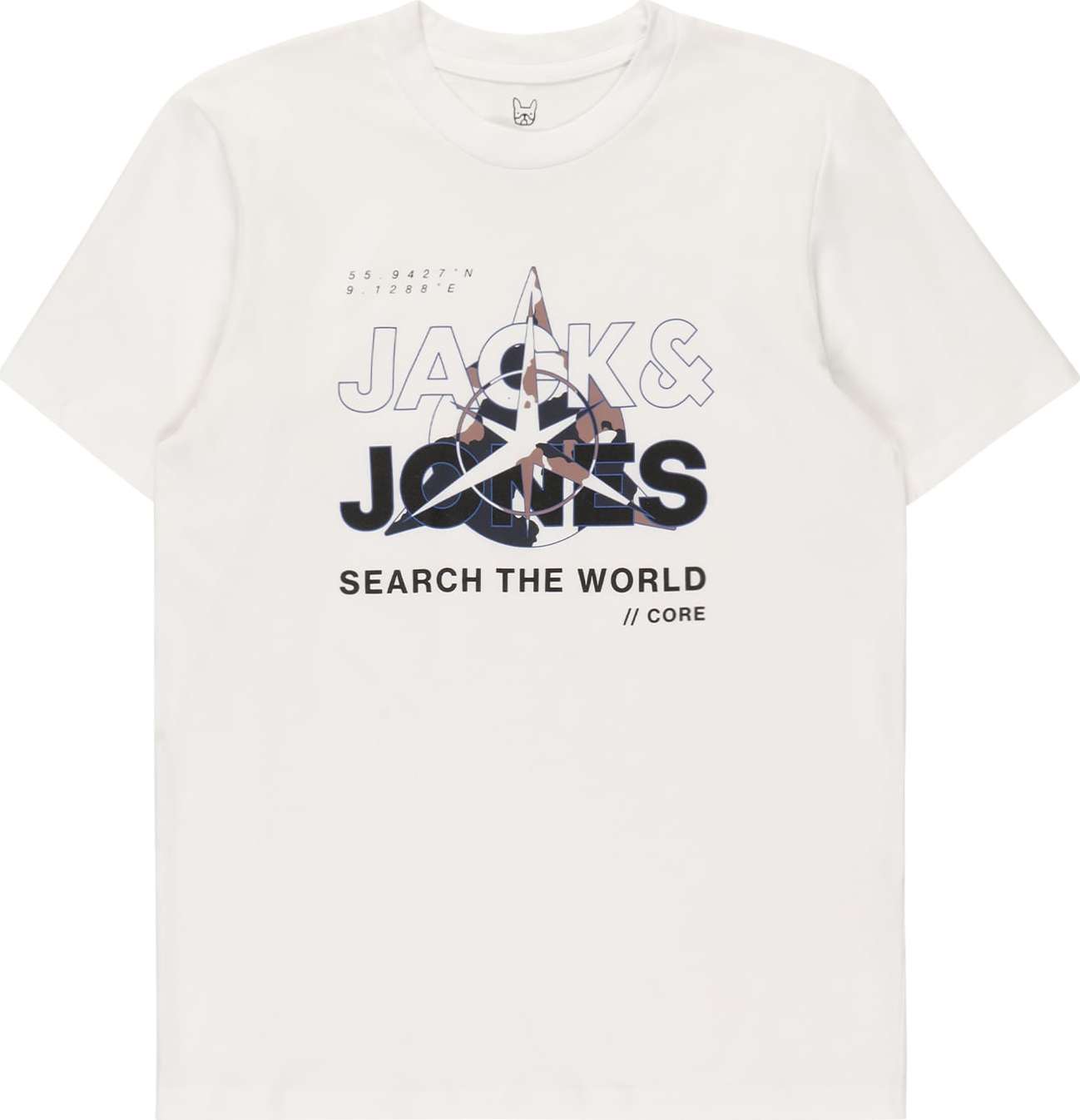 Jack & Jones Junior Tričko béžová / černá / bílá