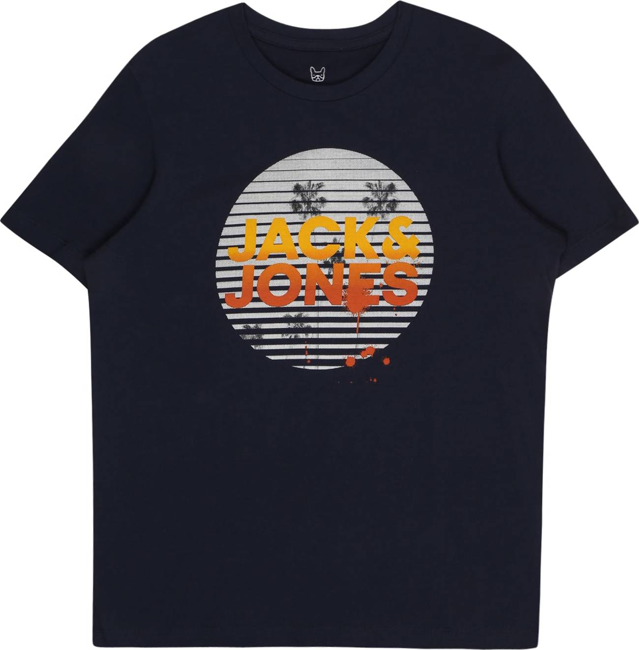 Jack & Jones Junior Tričko 'Breeze' tmavě modrá / žlutá / šedá / oranžová