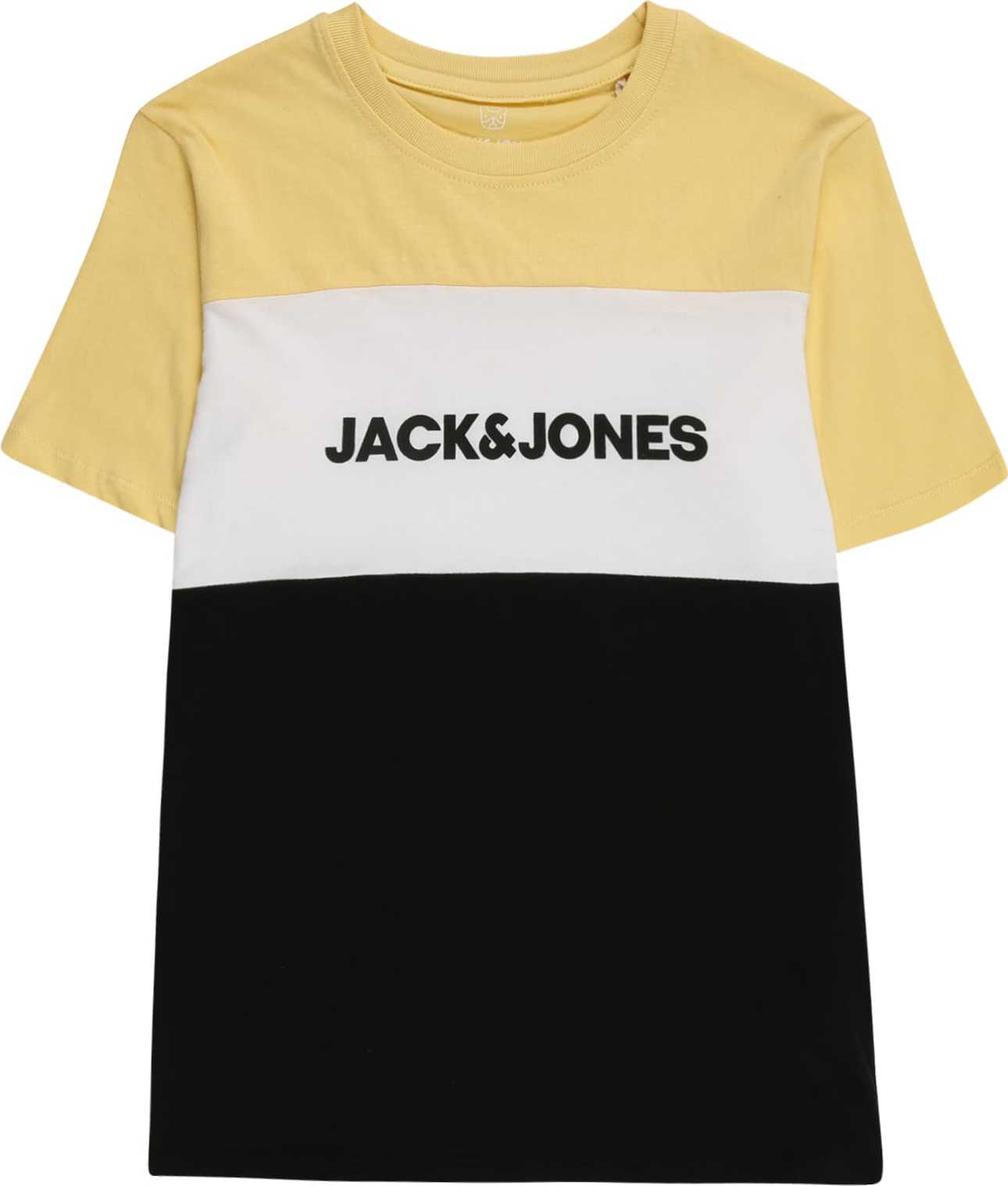 Jack & Jones Junior Tričko tmavě modrá / světle žlutá / bílá