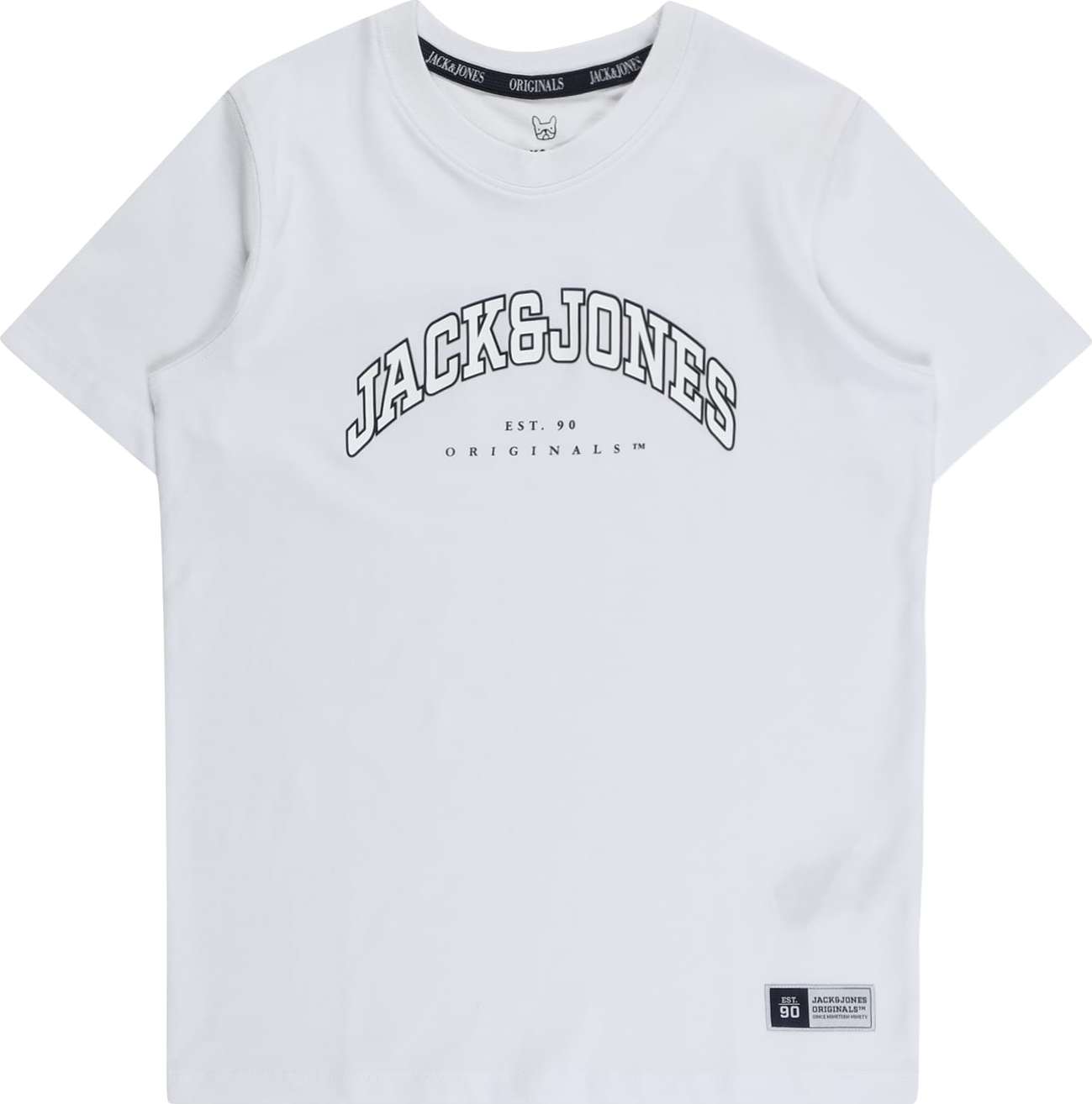 Jack & Jones Junior Tričko 'WOODLAND' černá / bílá / offwhite