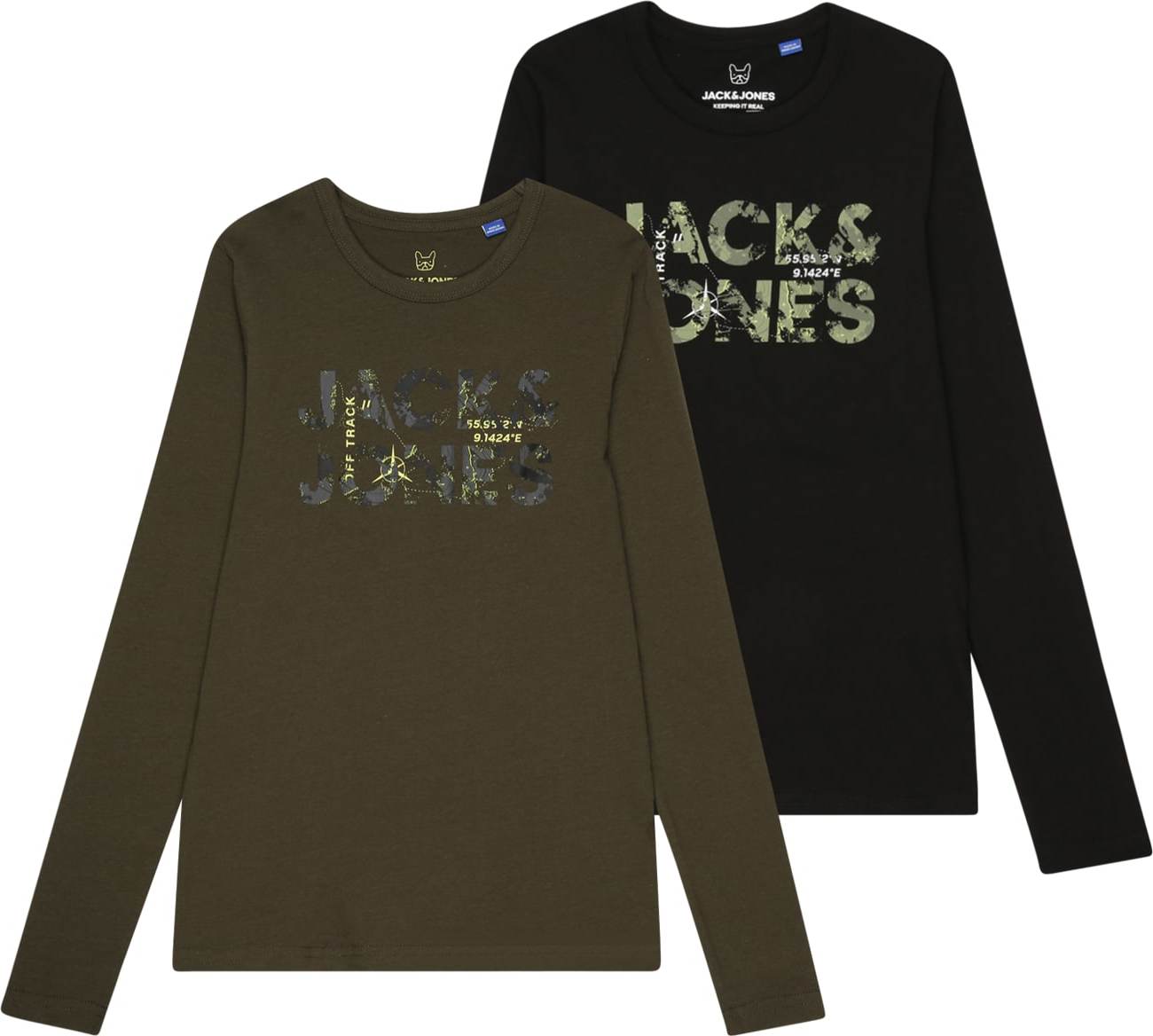 Jack & Jones Junior Tričko zelená / olivová / černá