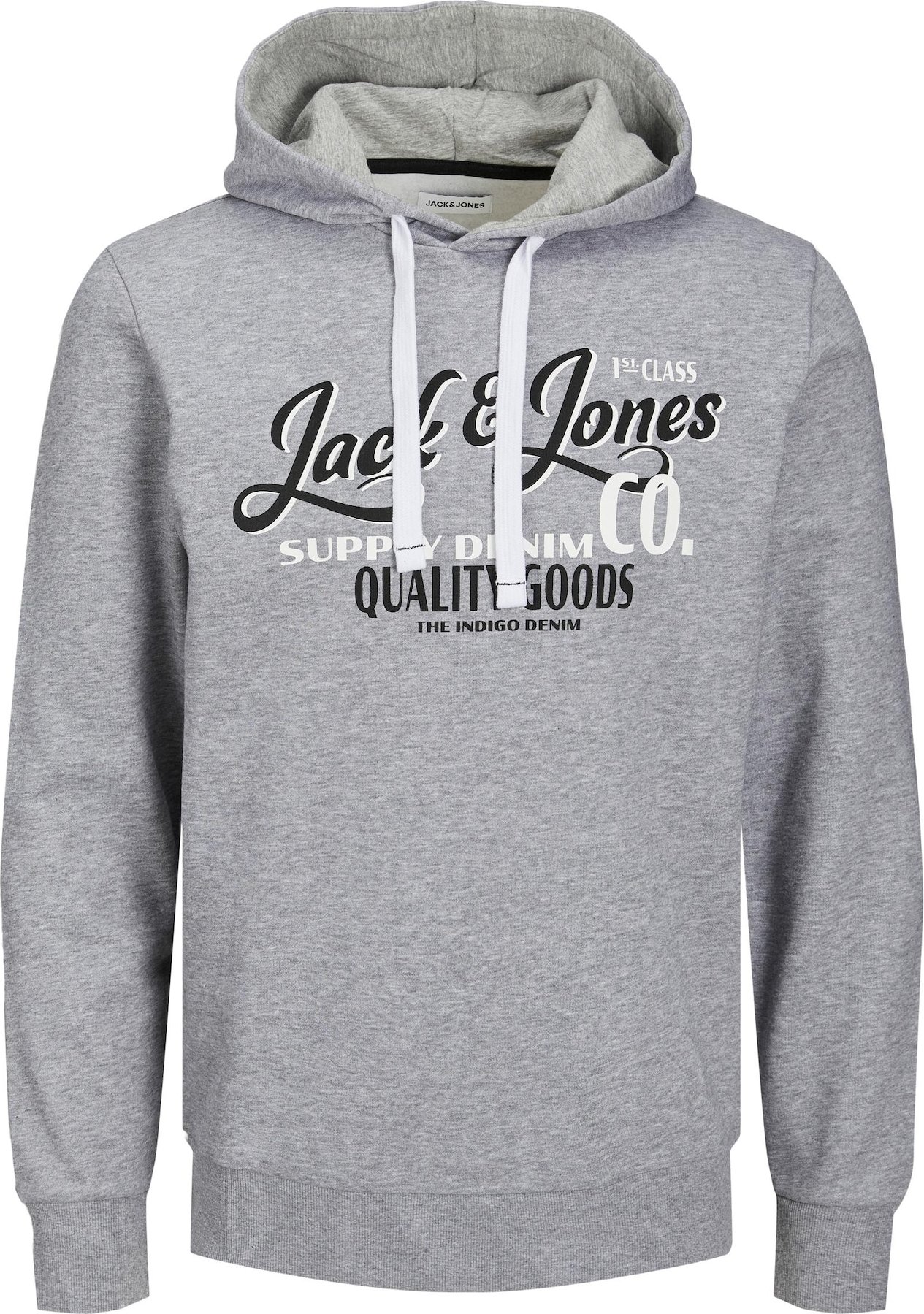 JACK & JONES Mikina 'ANDY' marine modrá / šedý melír / bílá