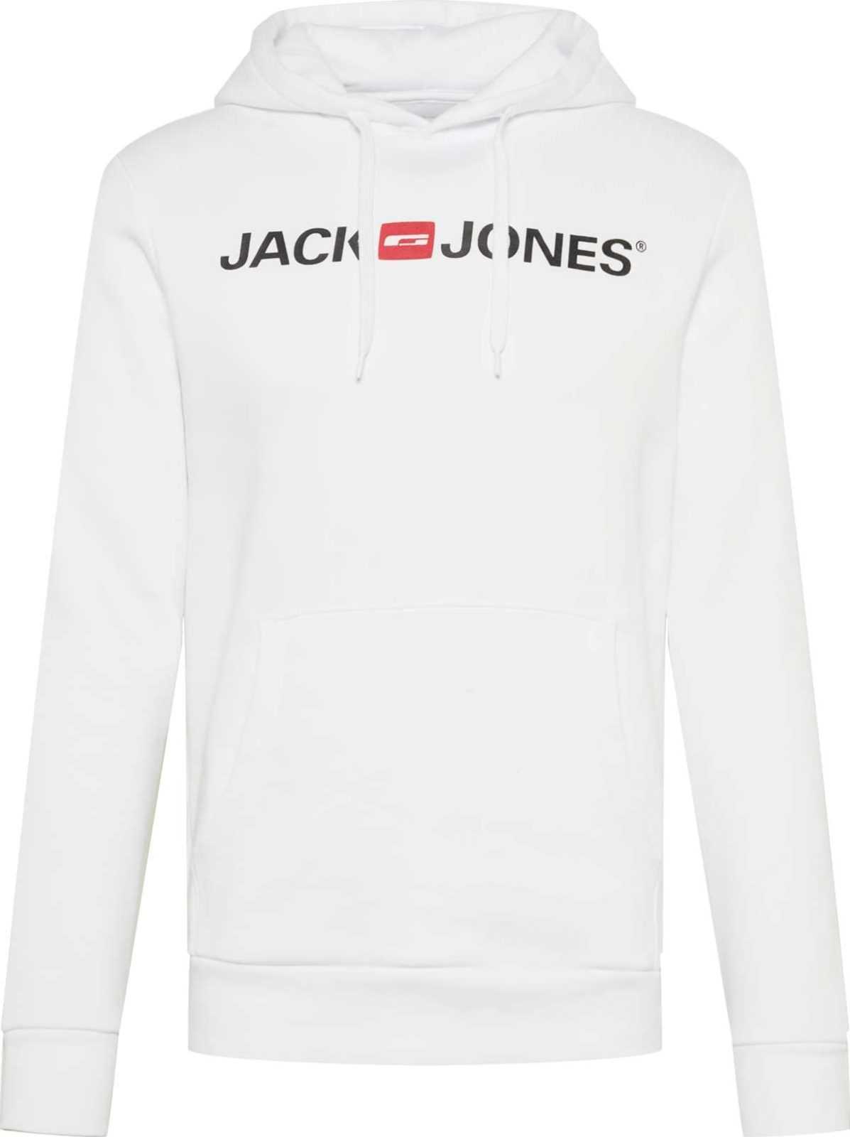 JACK & JONES Mikina červená / černá / bílá