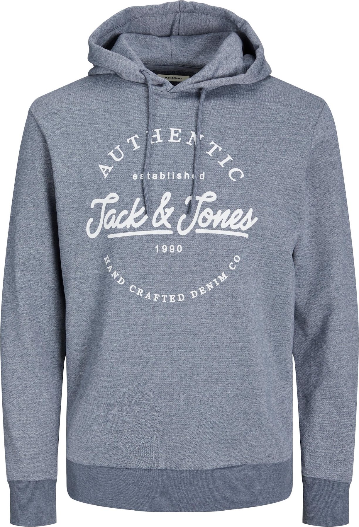 JACK & JONES Mikina 'Dusty' modrý melír / bílá