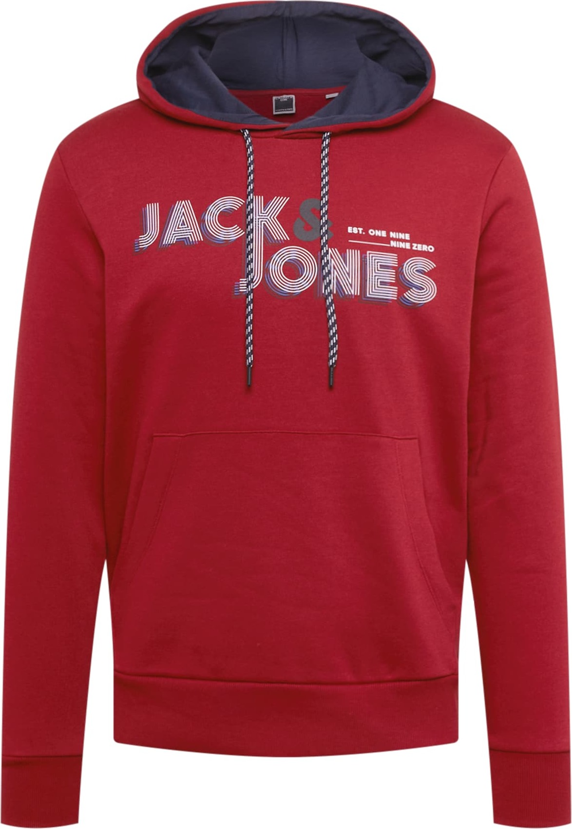 JACK & JONES Mikina 'Friday' kouřově modrá / khaki / tmavě červená / bílá