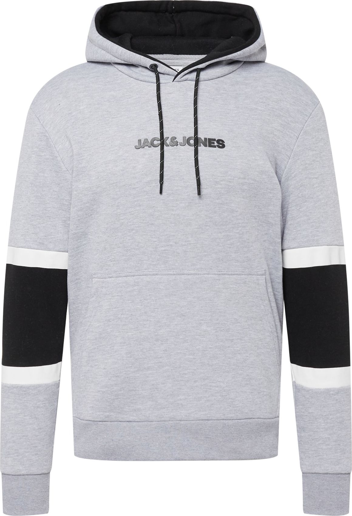 JACK & JONES Mikina 'LAYTON' světle šedá / černá / bílá