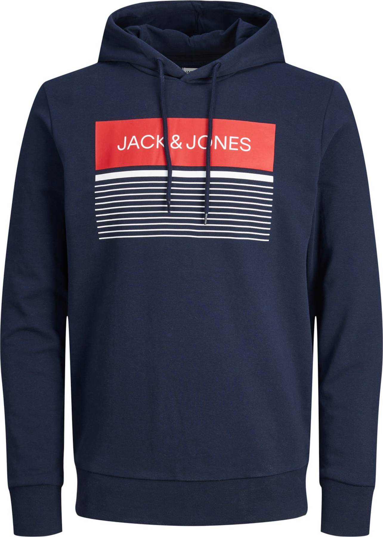 JACK & JONES Mikina námořnická modř / červená / bílá